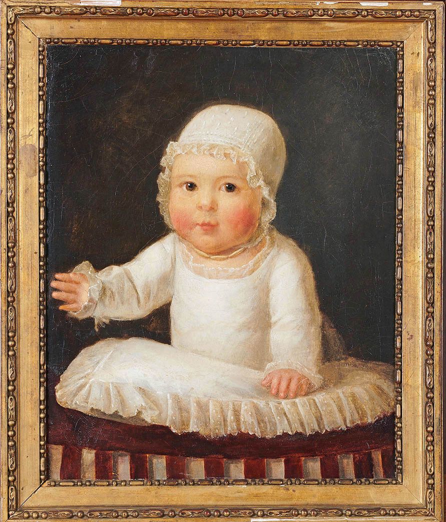 École Française du XIXe siècle 一个孩子的肖像
布面油画，内衬。
46.5 x 38 cm