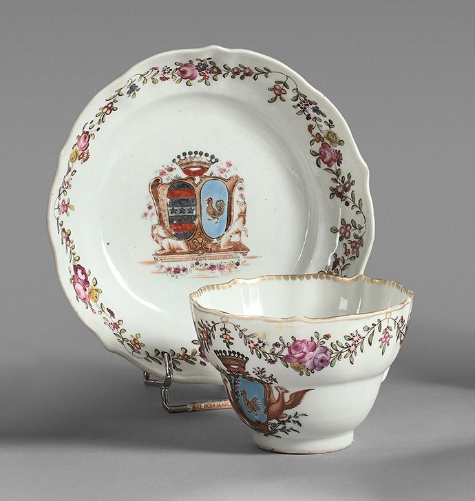 CHINE, Compagnie des Indes - Époque Qianlong (1736-1795) A Famille Rose enamelle&hellip;