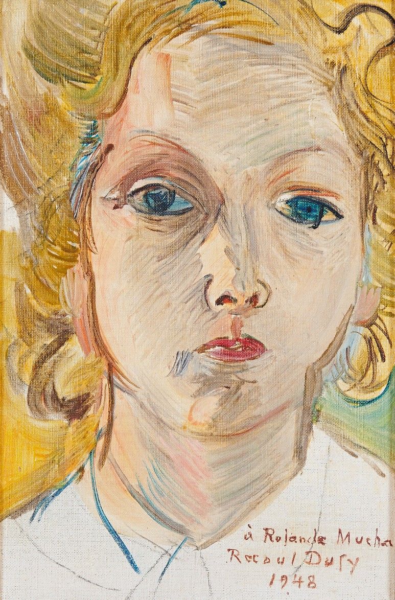 Null Raoul DUFY (1877-1953) Porträt von Madame Rolande Mucha, 1948 Öl auf Leinwa&hellip;