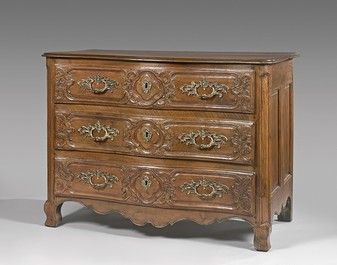 Null High chest of drawers with a walnut front opening to three drawers carved w&hellip;