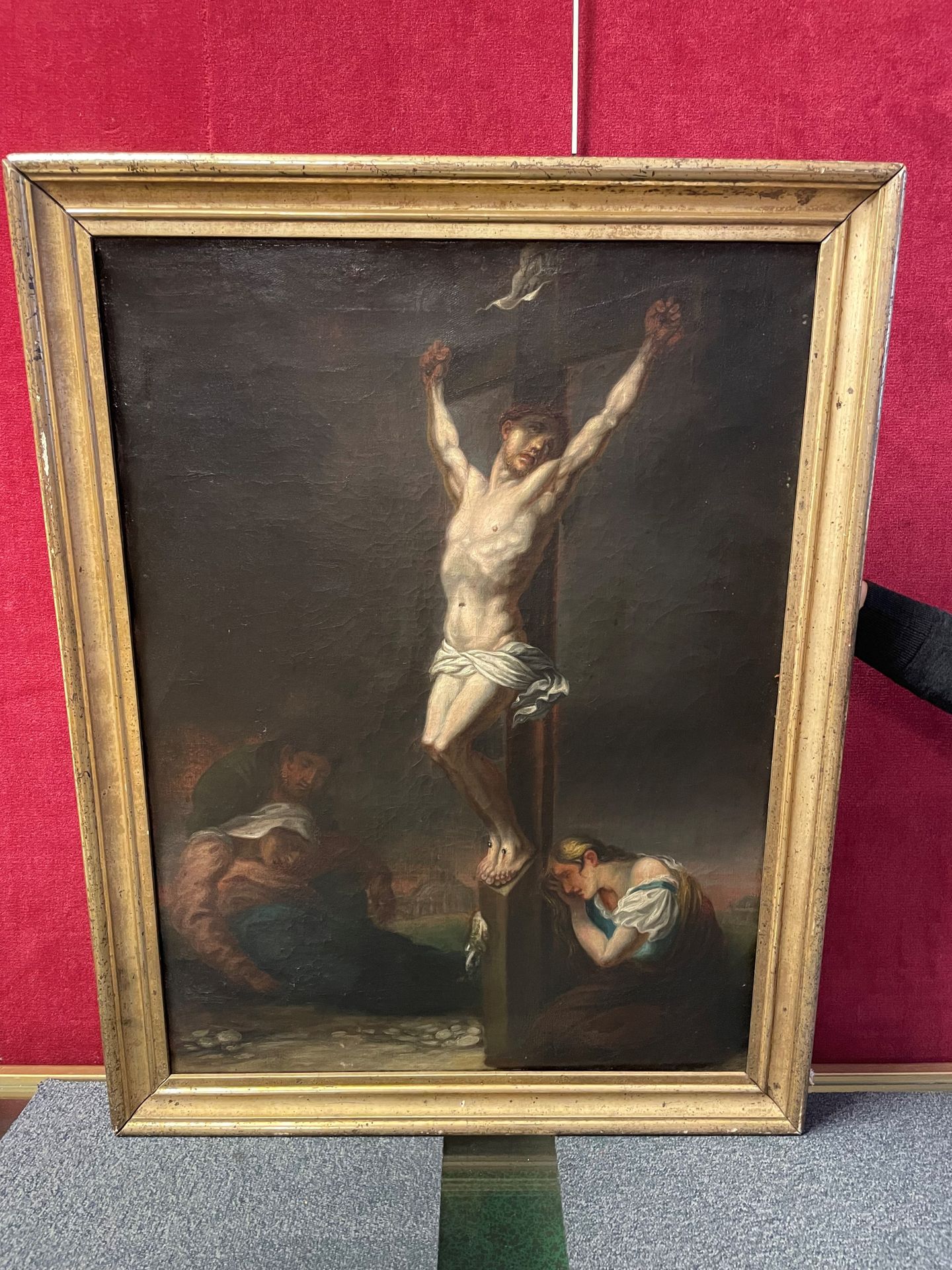 Null 法国学校，19世纪，根据PRUD HON的作品《十字架上的基督》绘制 布面油画 71.5 x 53.5 cm