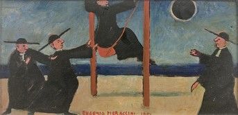 Null Eugenio PIERACCINI (1922-1980) The Priests' Swing, 1951 Oil on panel, signe&hellip;