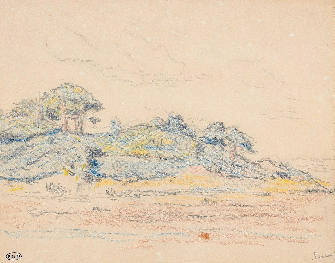 Maximilien Luce (1858-1941) Bretagne, paysage maritime à Kermouster
Dessin au cr&hellip;
