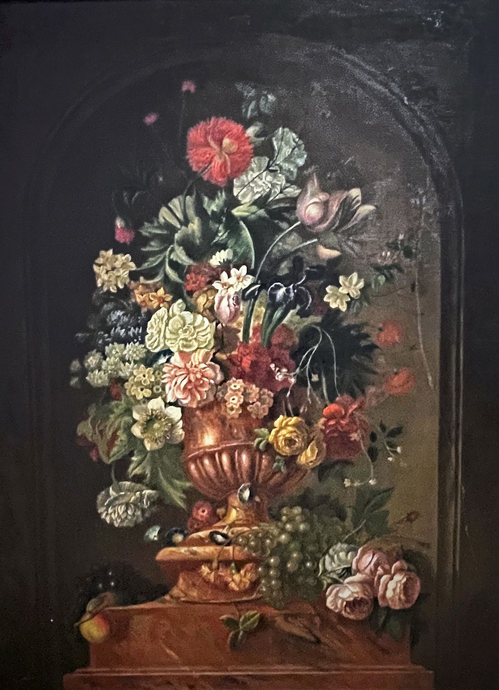 ÉCOLE flamande, dans le goût de Pieter Gaspard VER BRUGHEN 壁龛前夹板上的花束
布面油画，内衬。
10&hellip;