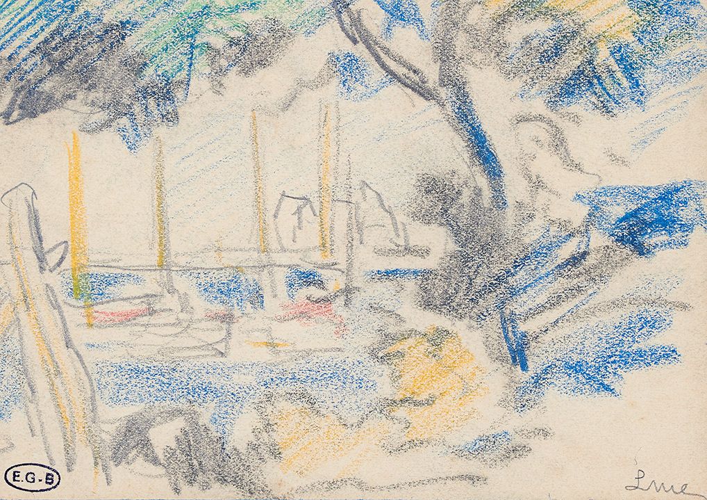 Maximilien Luce (1858-1941) Camaret，港口
黑色铅笔和彩色铅笔画，右下方有签名，左下方有Edouard-Georges Bou&hellip;