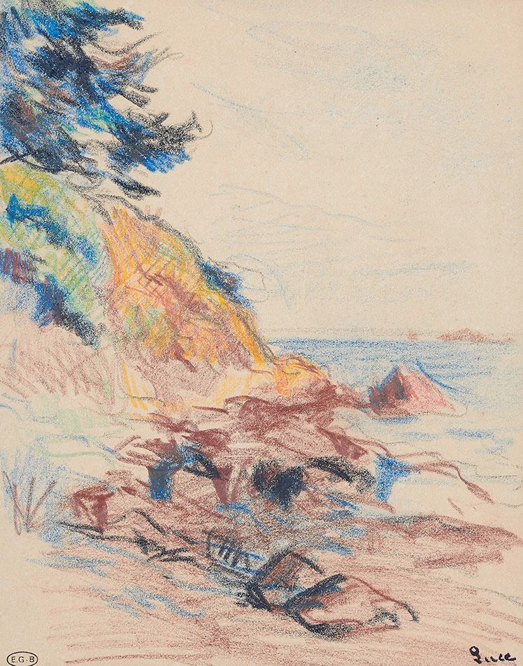 Maximilien Luce (1858-1941) Bretagne, Kermouster, l'Ile à bois, embouchure du Tr&hellip;