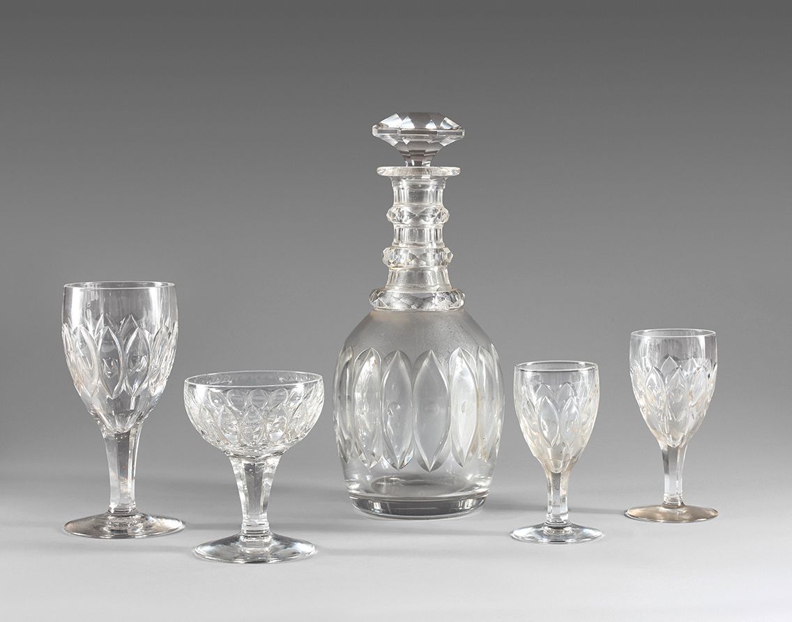 Null Part of a service of cut crystal stemmed glasses, including: twenty water g&hellip;