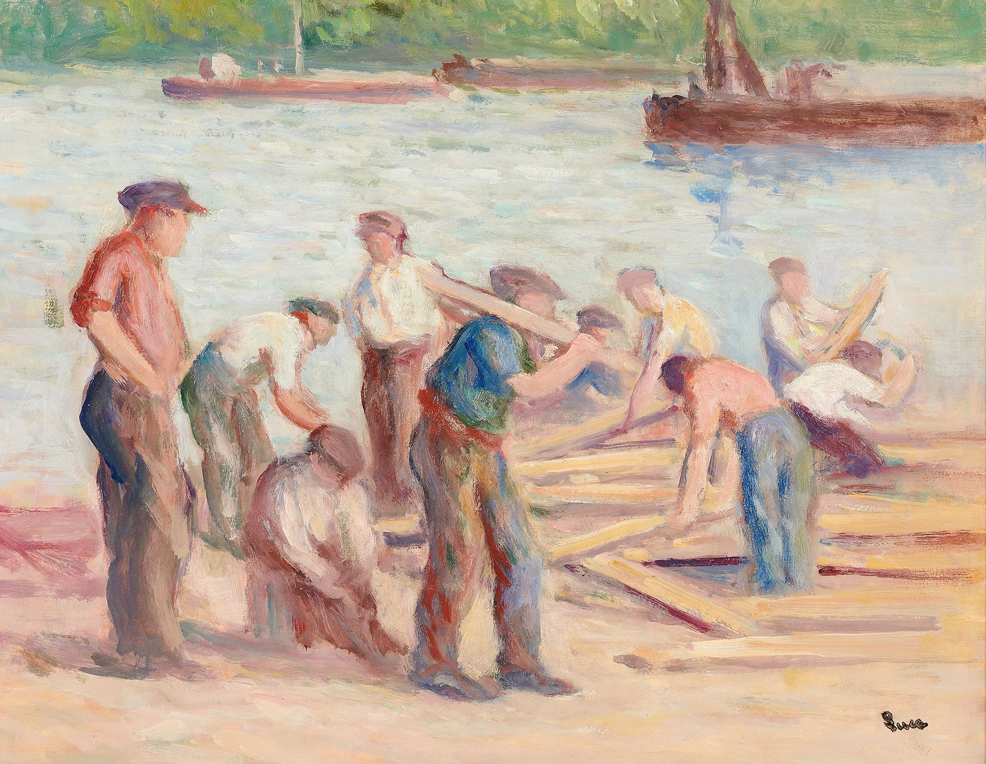 Maximilien Luce (1858-1941) Le chantier sur la berge de la Seine, ca. 1935
Öl au&hellip;