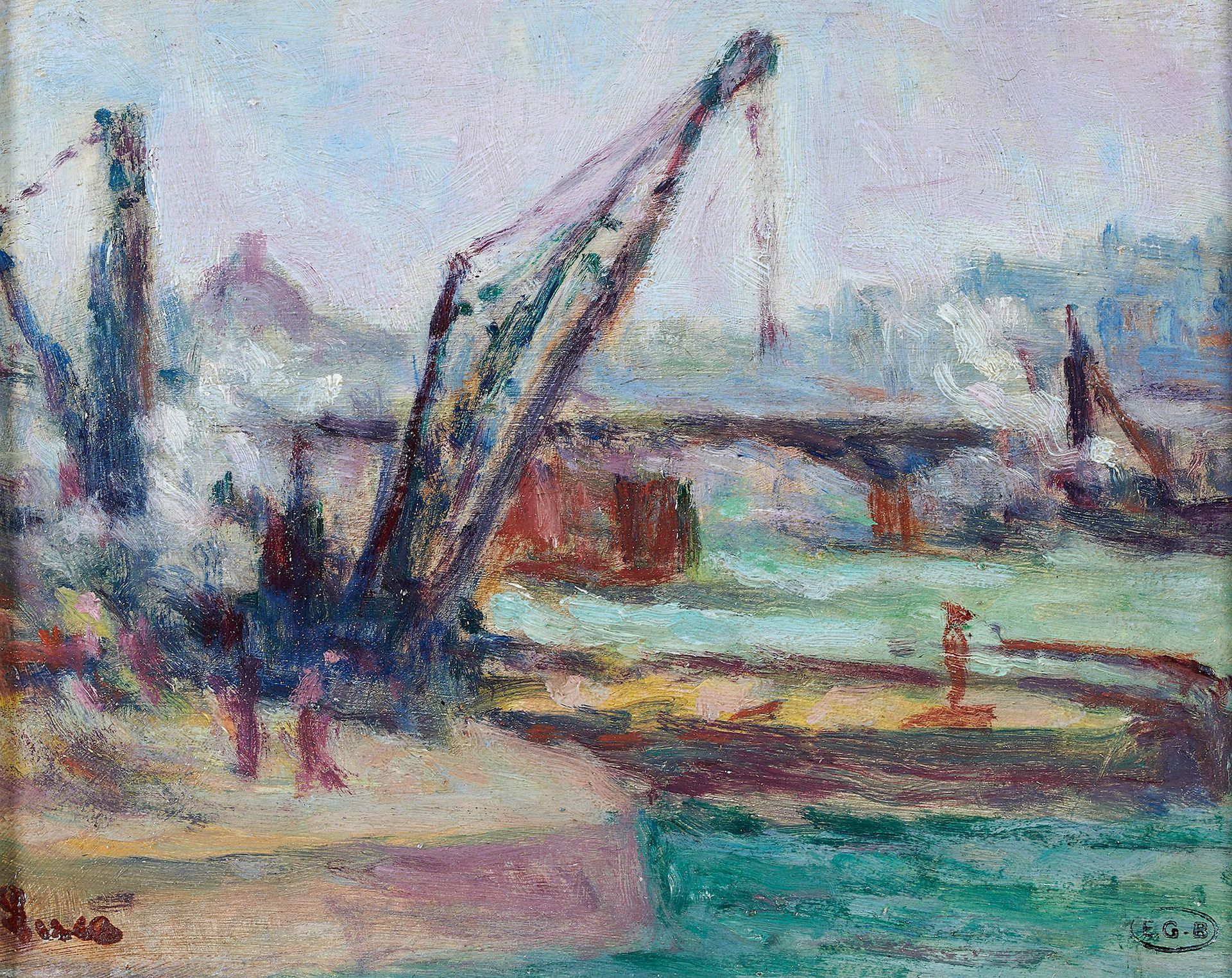 Maximilien Luce (1858-1941) Construction du Pont du Carrousel
Öl auf Holztafel, &hellip;
