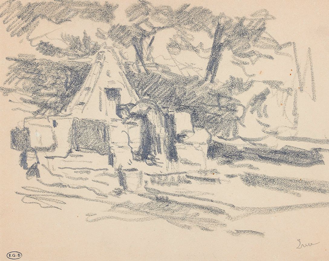 Maximilien Luce (1858-1941) Bretagne, le lavoir à Kermouster
Dessin au crayon no&hellip;