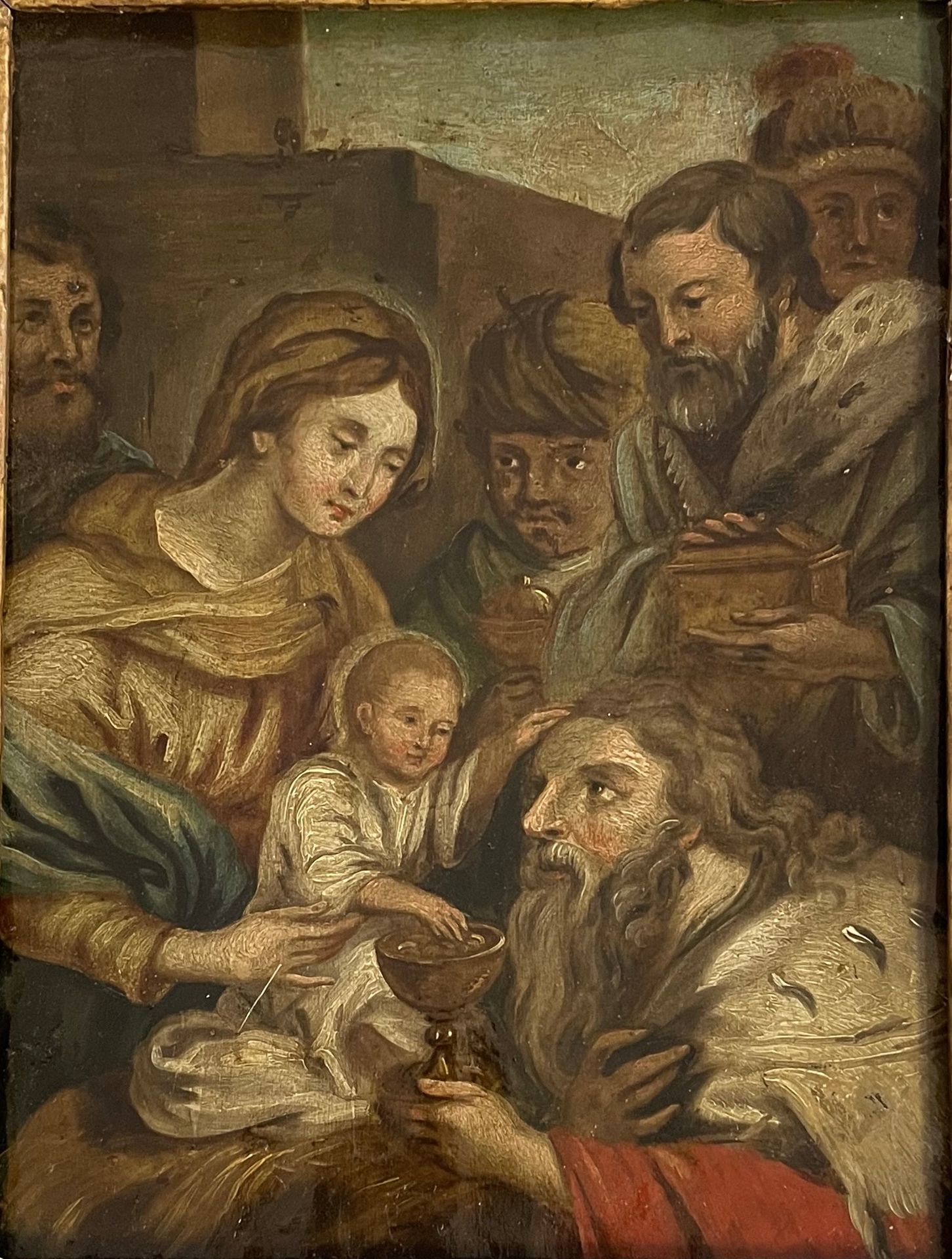 École Flamande du XVIIe siècle Adoration of the Magi
Oil on copper.
22,5 x 17 cm