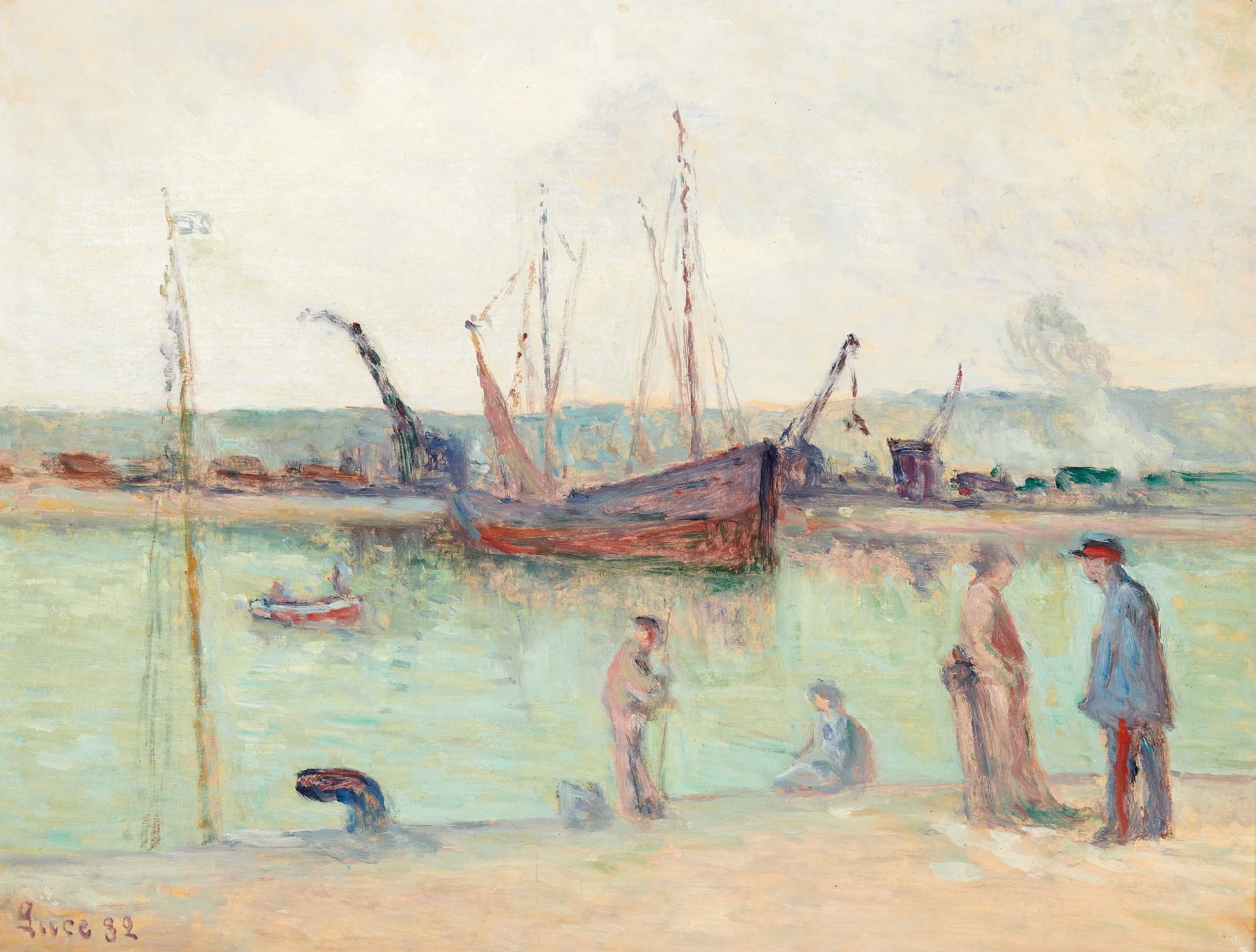 Maximilien Luce (1858-1941) Le Tréport, 1932
纸上油画，装在画布上，左下方有签名和日期32
40 x 53 cm
参&hellip;