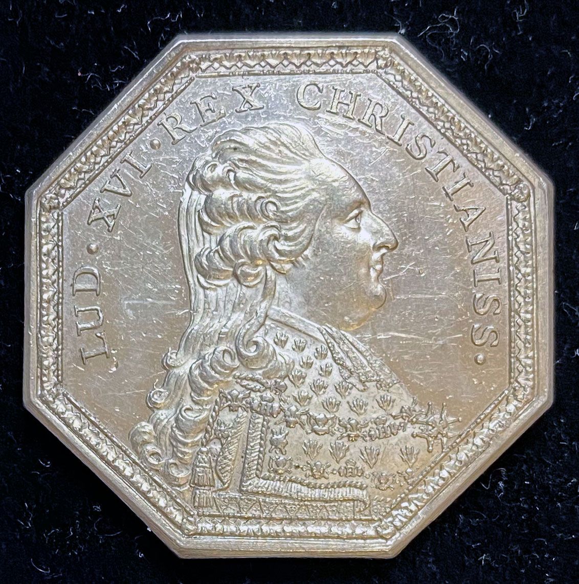 Null Ordre du Saint-Esprit, jeton octogonal en argent au profil de Louis XVI à d&hellip;