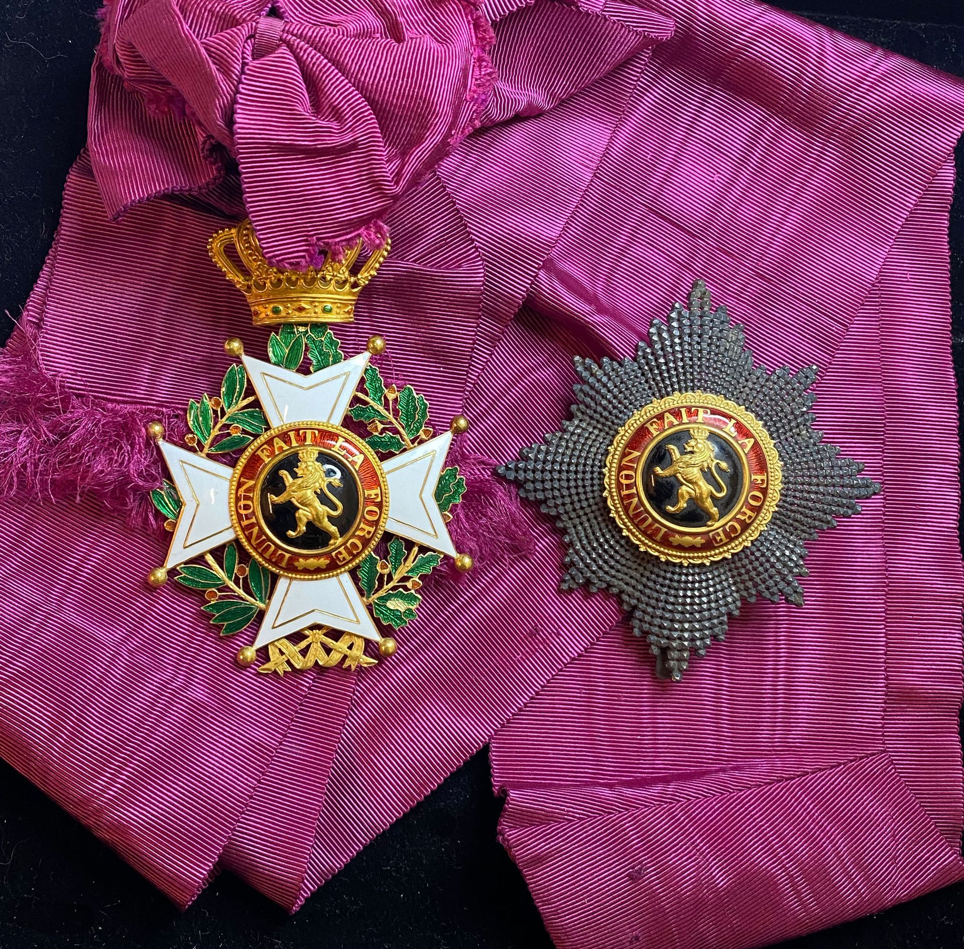 Null Belgique - Ordre de Léopold, ensemble de grand-croix à titre civil de fabri&hellip;