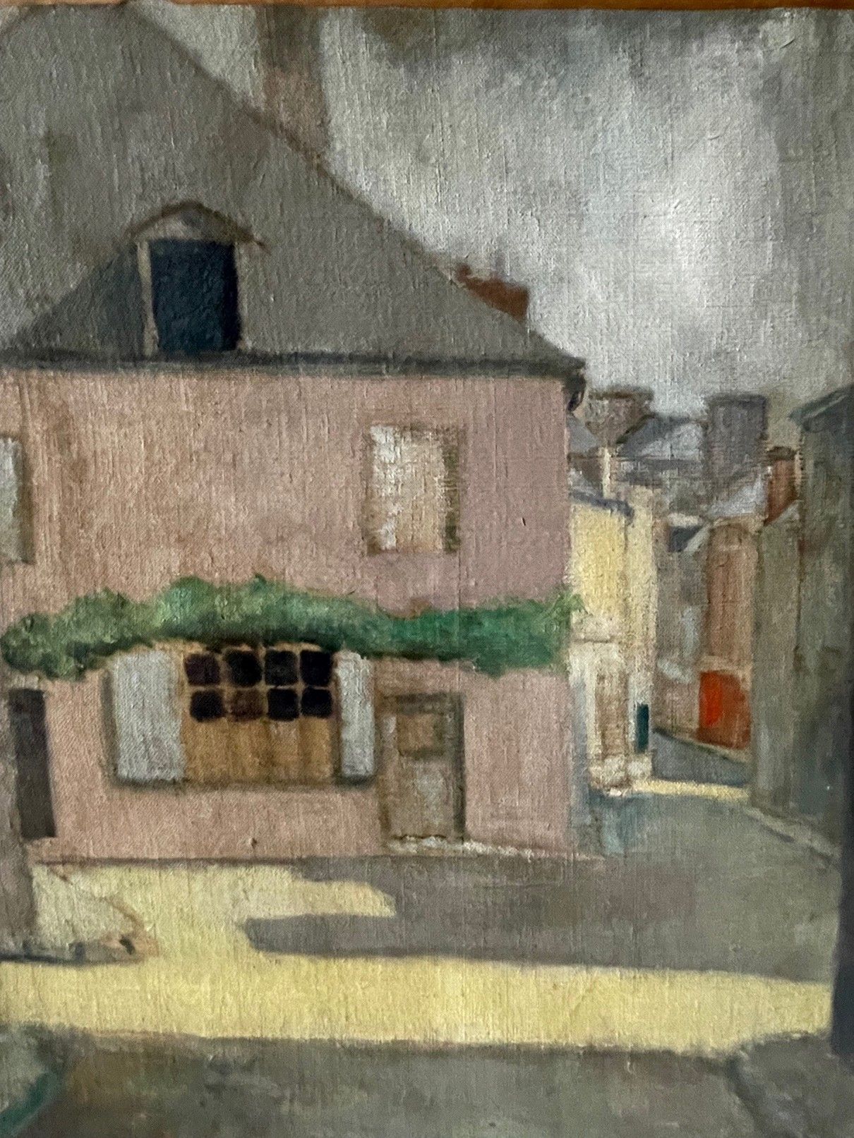 Null Lot of paintings including: XIXth century school: "village street", 41 x 33&hellip;