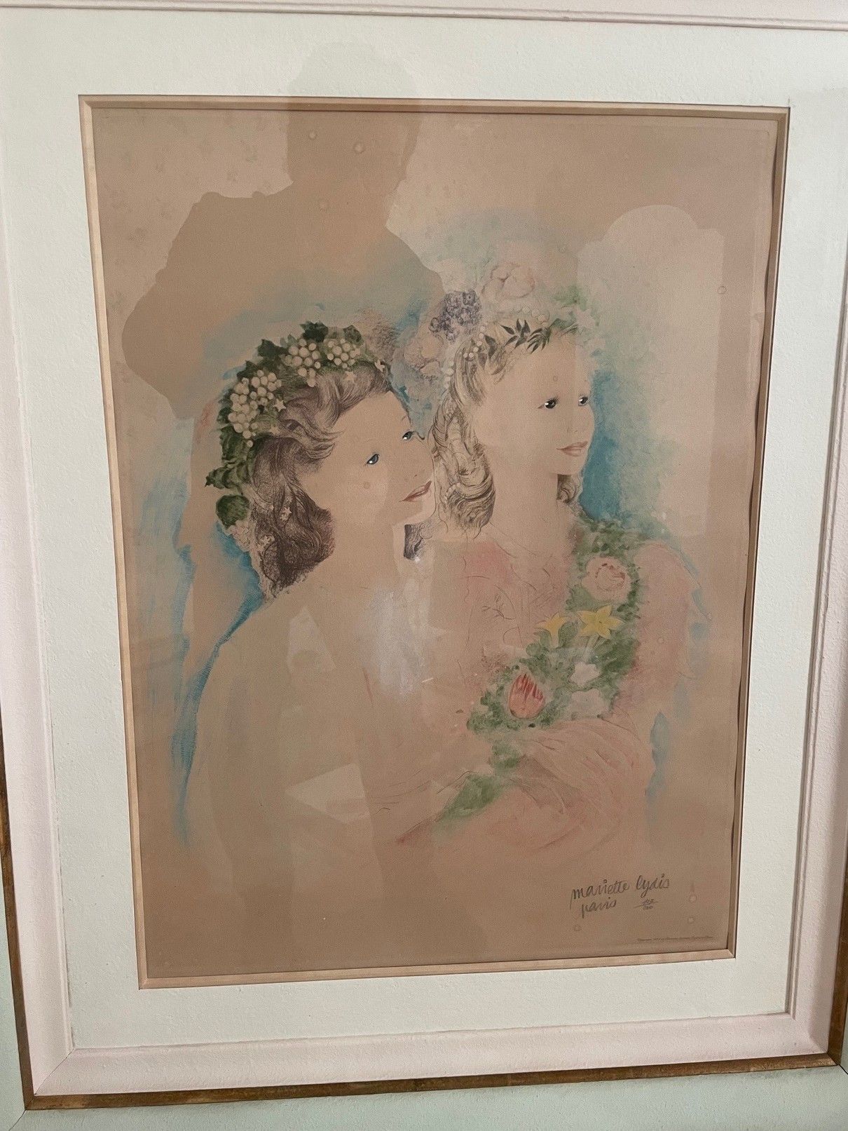 Null Mariette LYDIS, Two young girls 

Lithograph signed and numbered lower righ&hellip;