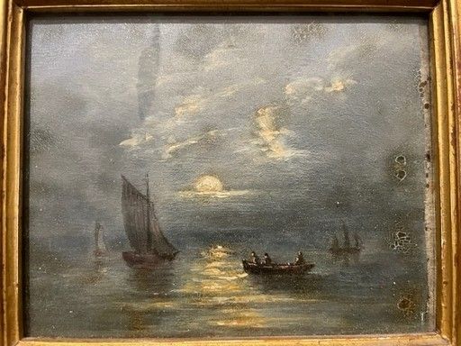 Null Ecole FRANCAISE DU XIXème siècle :

BATEAUX SUR LA MER ECLAIREE PAR LA LUNE&hellip;