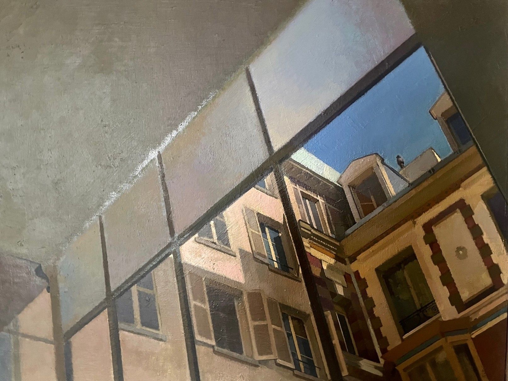 Null 
陈志刚 (生于1955年)




"带窗户的外墙"。




布面油画，左下角有签名




45 x 80厘米