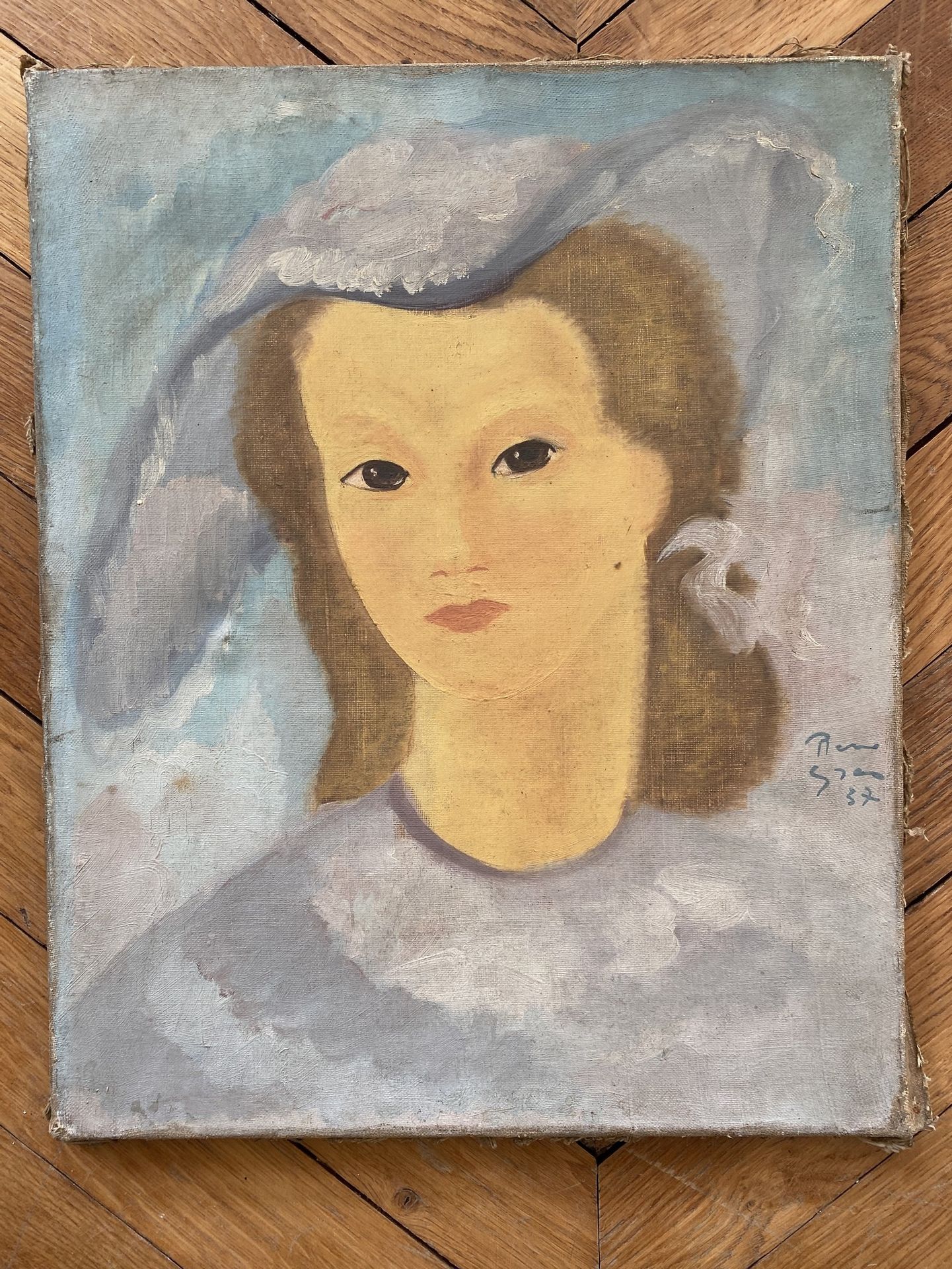 Null 
20世纪现代艺术学校雷纳-格拉斯，玛丽-劳伦琴的味道




蓝色背景下戴帽子的女人肖像。 




布面油画，右下方有签名和日期 "René GR&hellip;