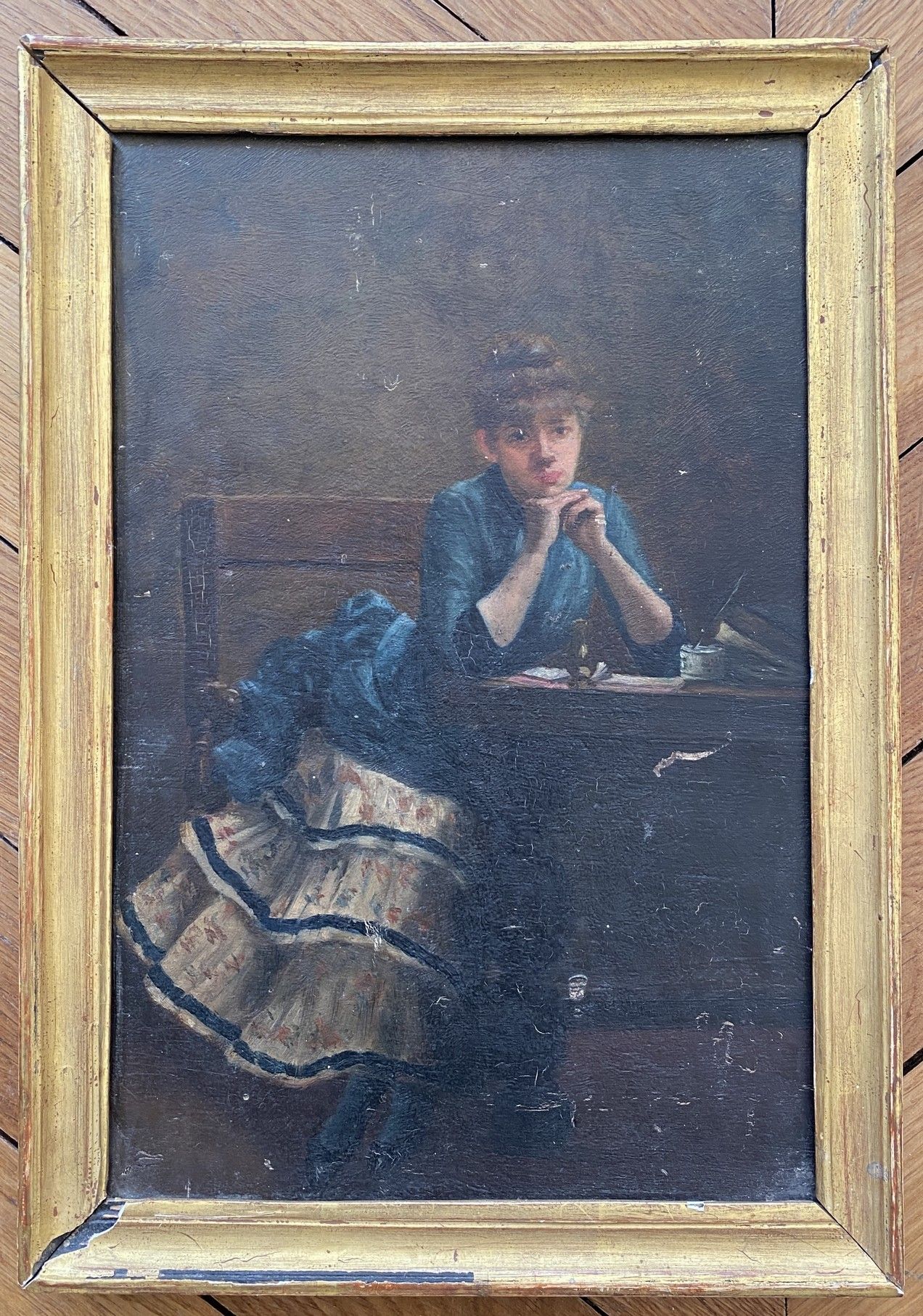 Null 
escuela de finales del siglo XIX.




Mujer sentada con falda blanca y blu&hellip;