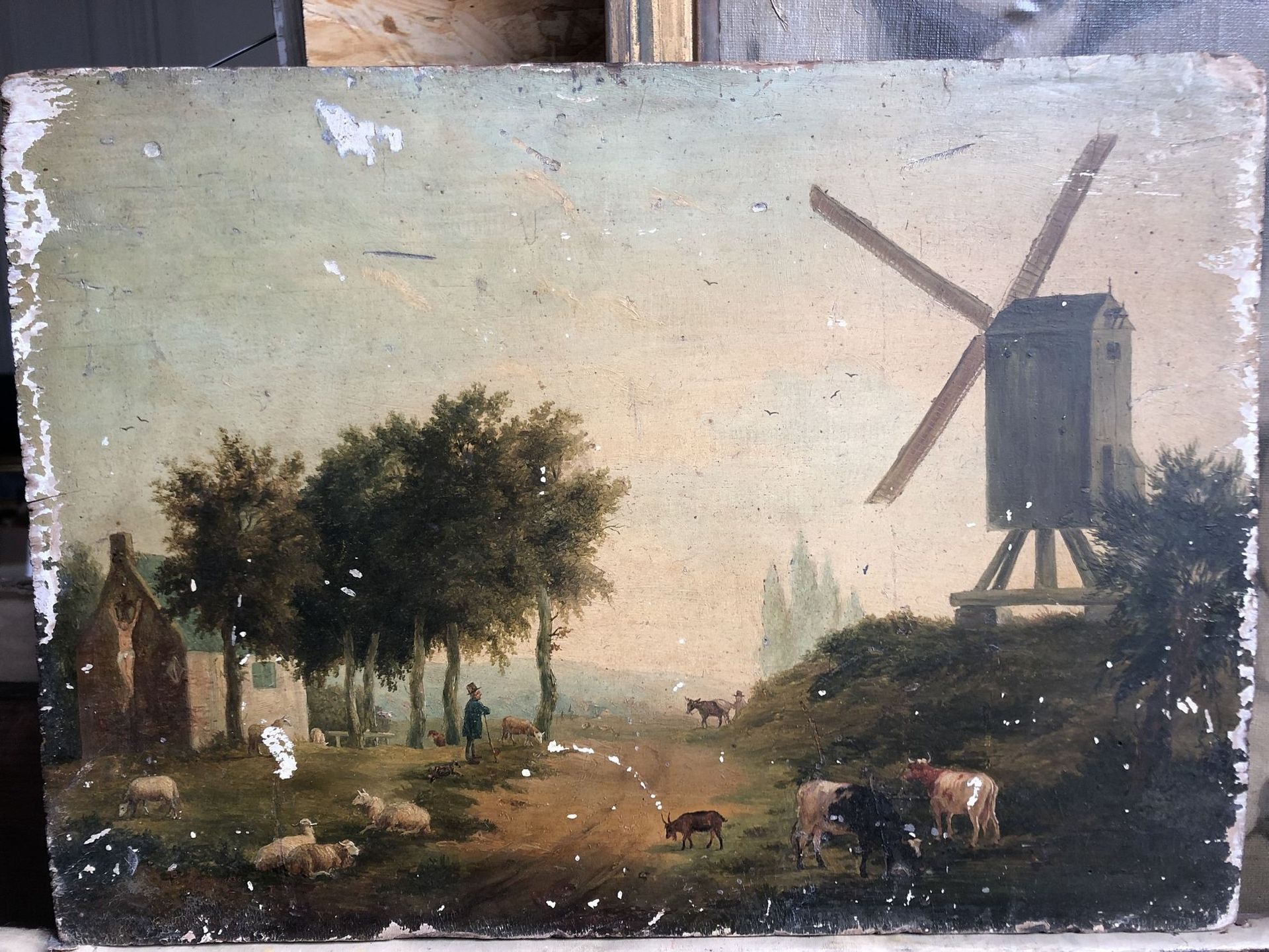 Null 
查尔斯-德桑（活跃于19世纪初）。




带有磨坊的景观。




油在面板上（事故）。




左下方有签名和日期：Ch. Desan 1836&hellip;