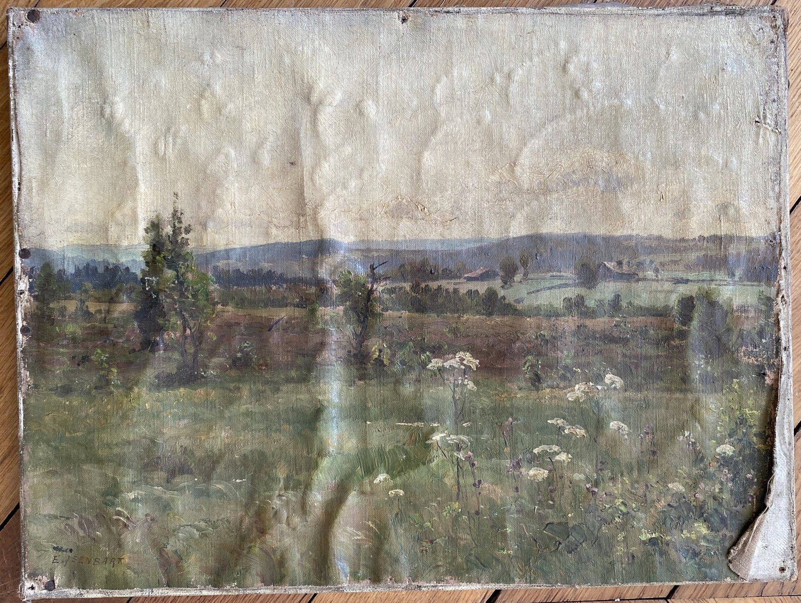 Null 
埃米尔-伊森巴特（1846-1921）。




乡村风景。




铺在画布上的油画，左下角署名 "E. ISENBART"。




27 x &hellip;