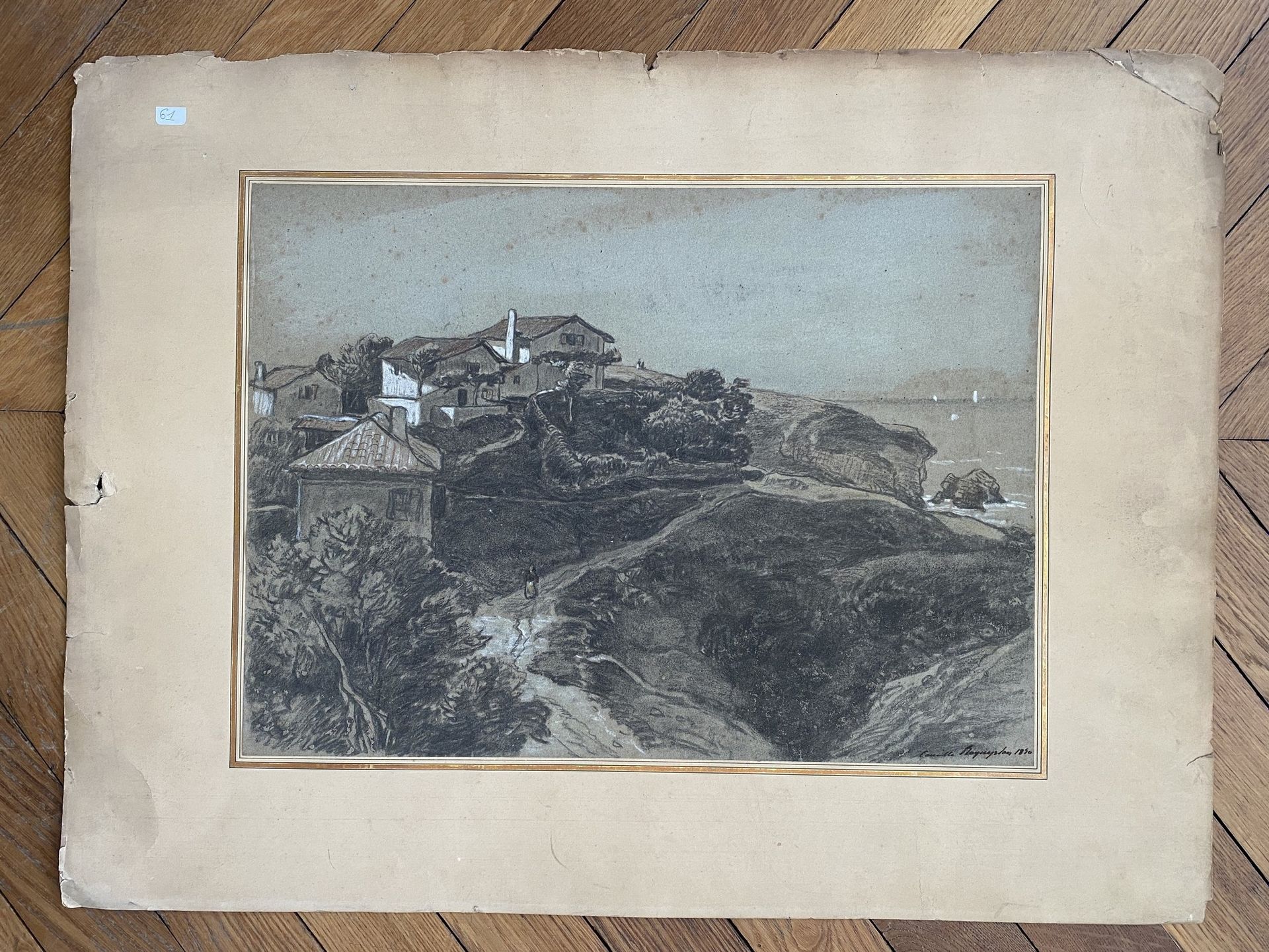 Null 
卡米尔-罗克普兰(1803-1855)




海边热闹的村路，纸上炭笔和白粉笔，签名和日期为 "Camille Roqueplan 1840"（右&hellip;
