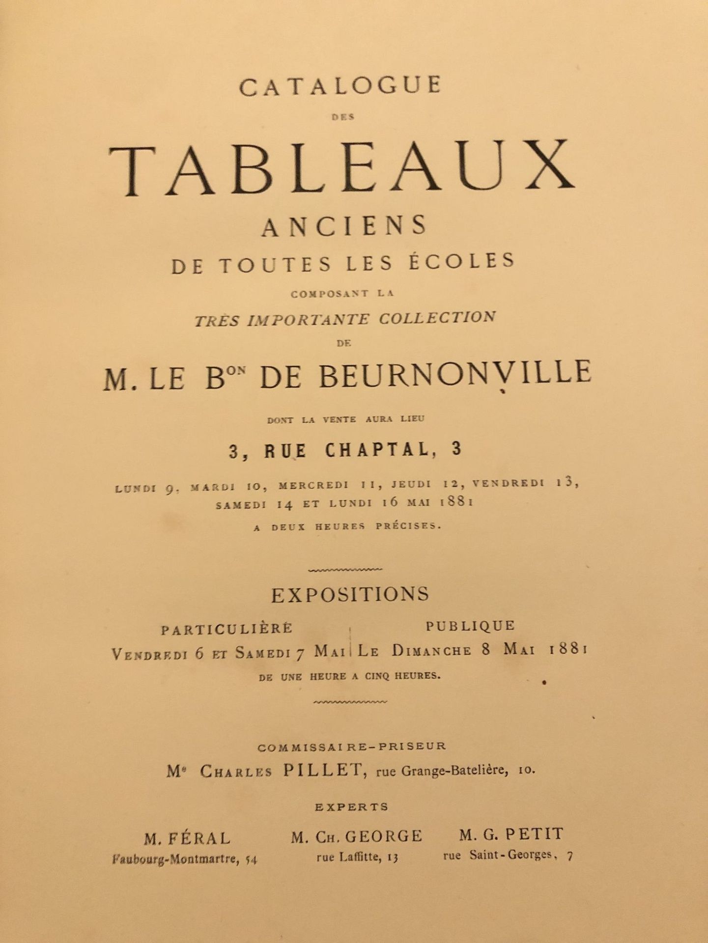 Null 
[Collection of Baron de Beurnonville].




Catalog of old paintings of all&hellip;