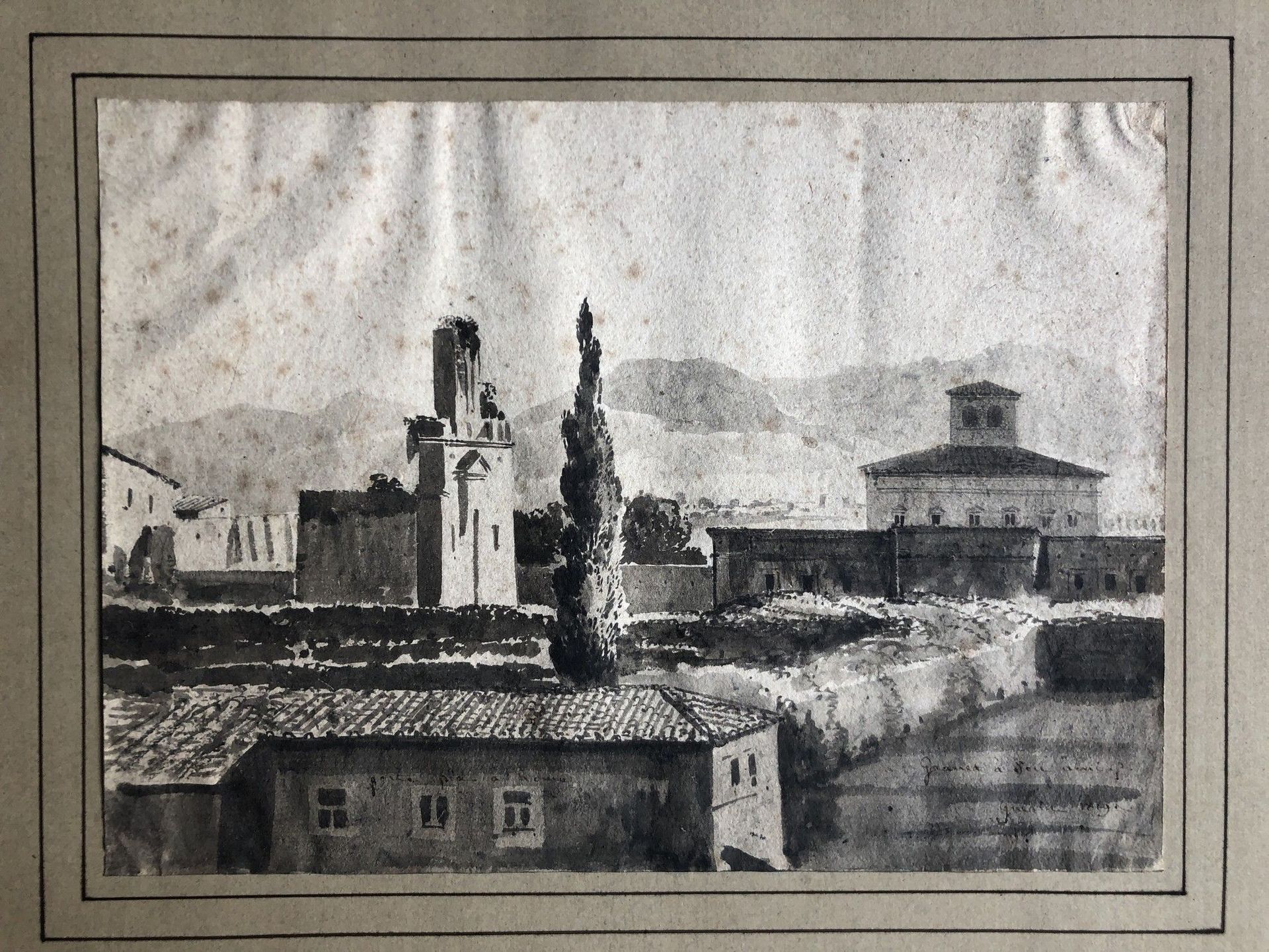 Null 
弗朗索瓦-马略-格拉内（1775-1849）。




从皮亚门眺望罗马。




灰色水洗。




16 x 22.5厘米。




签名、日期&hellip;