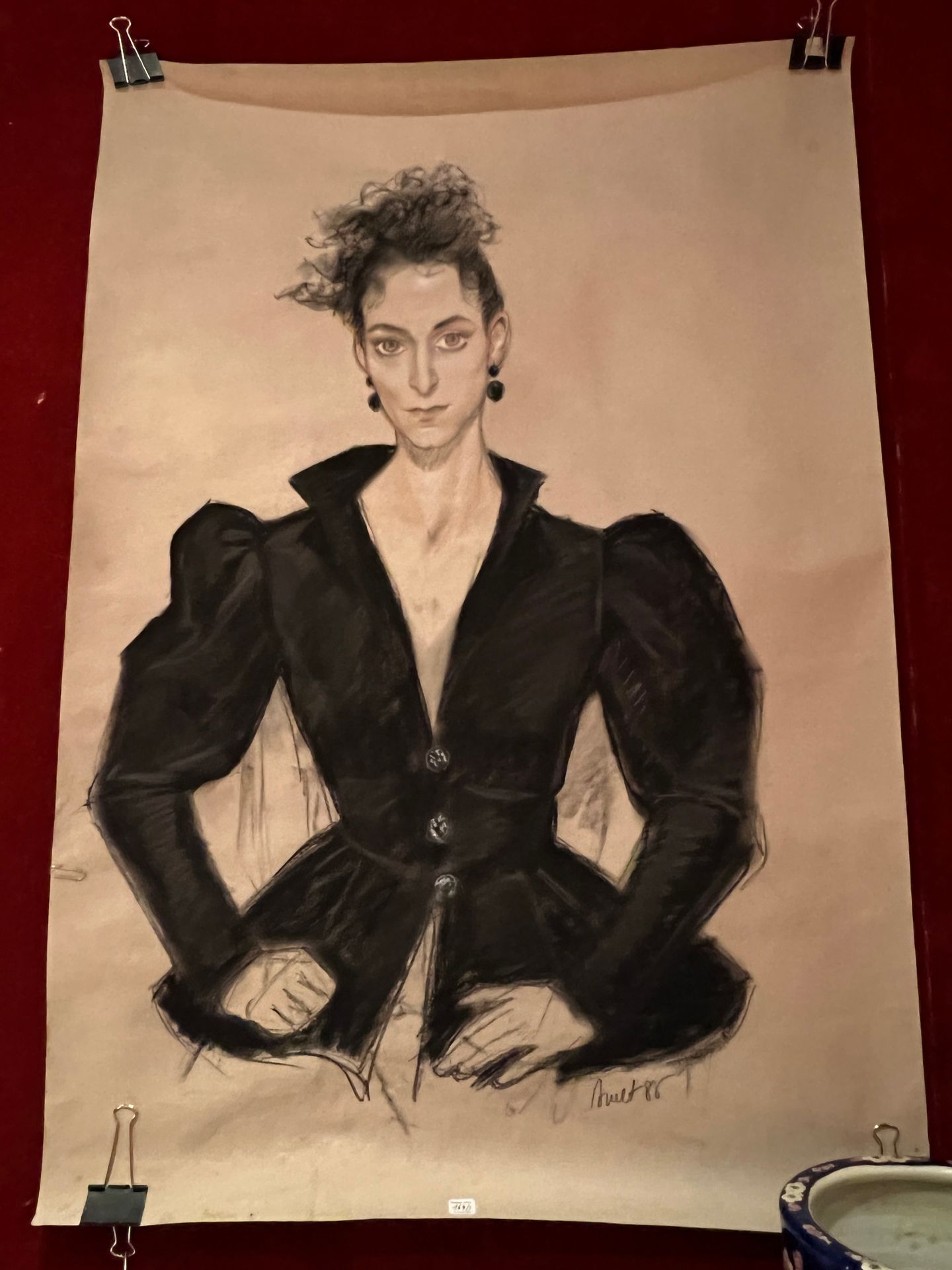 Null 
BRUAU (XXth century):


"Model".




Drawing, signed (rolled) and two post&hellip;