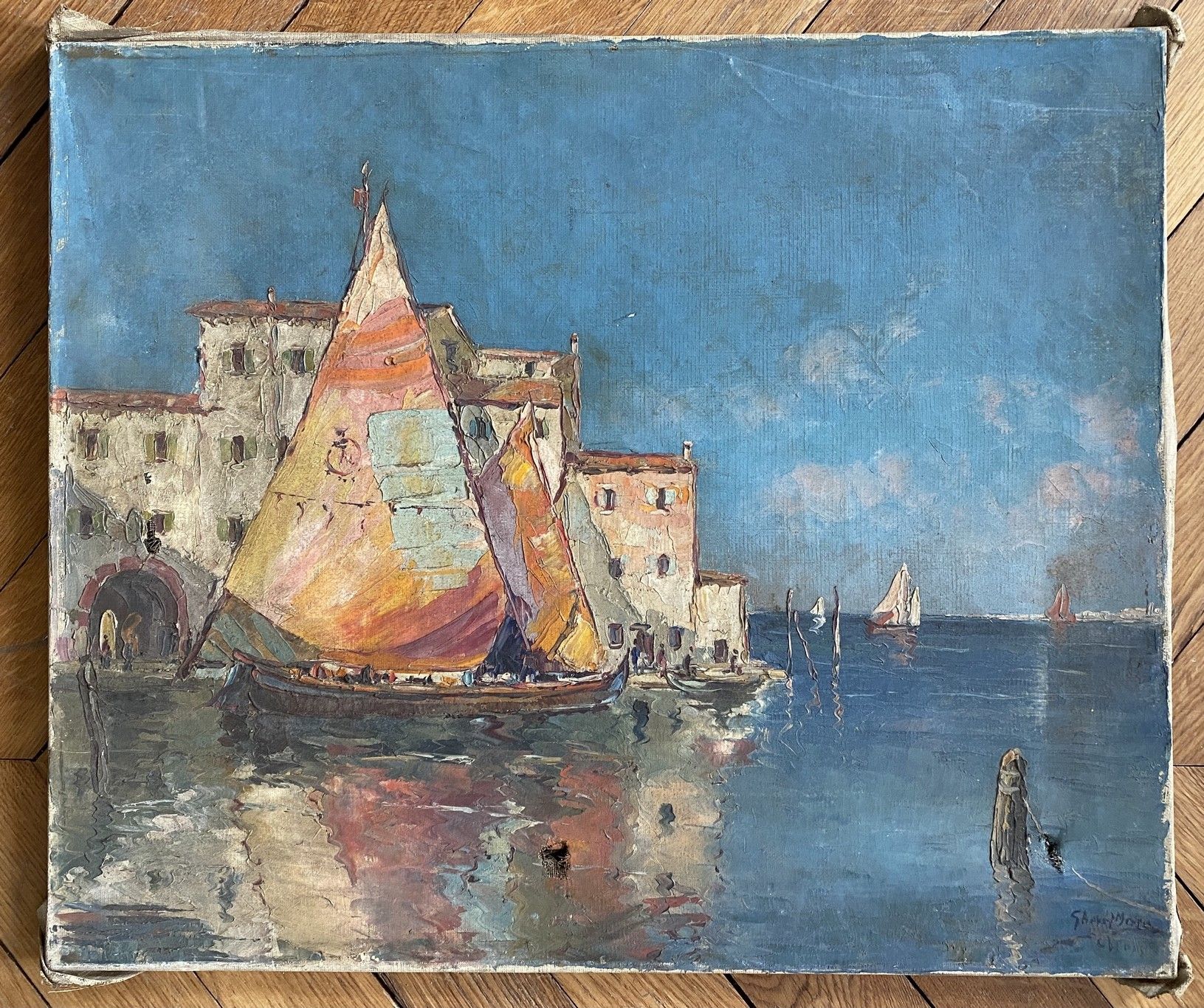 Null 
20世纪的现代学校。




地中海港口的帆船（Martigues？）




布面油画，右下方有模糊的签名。




46 x 55厘米。



&hellip;