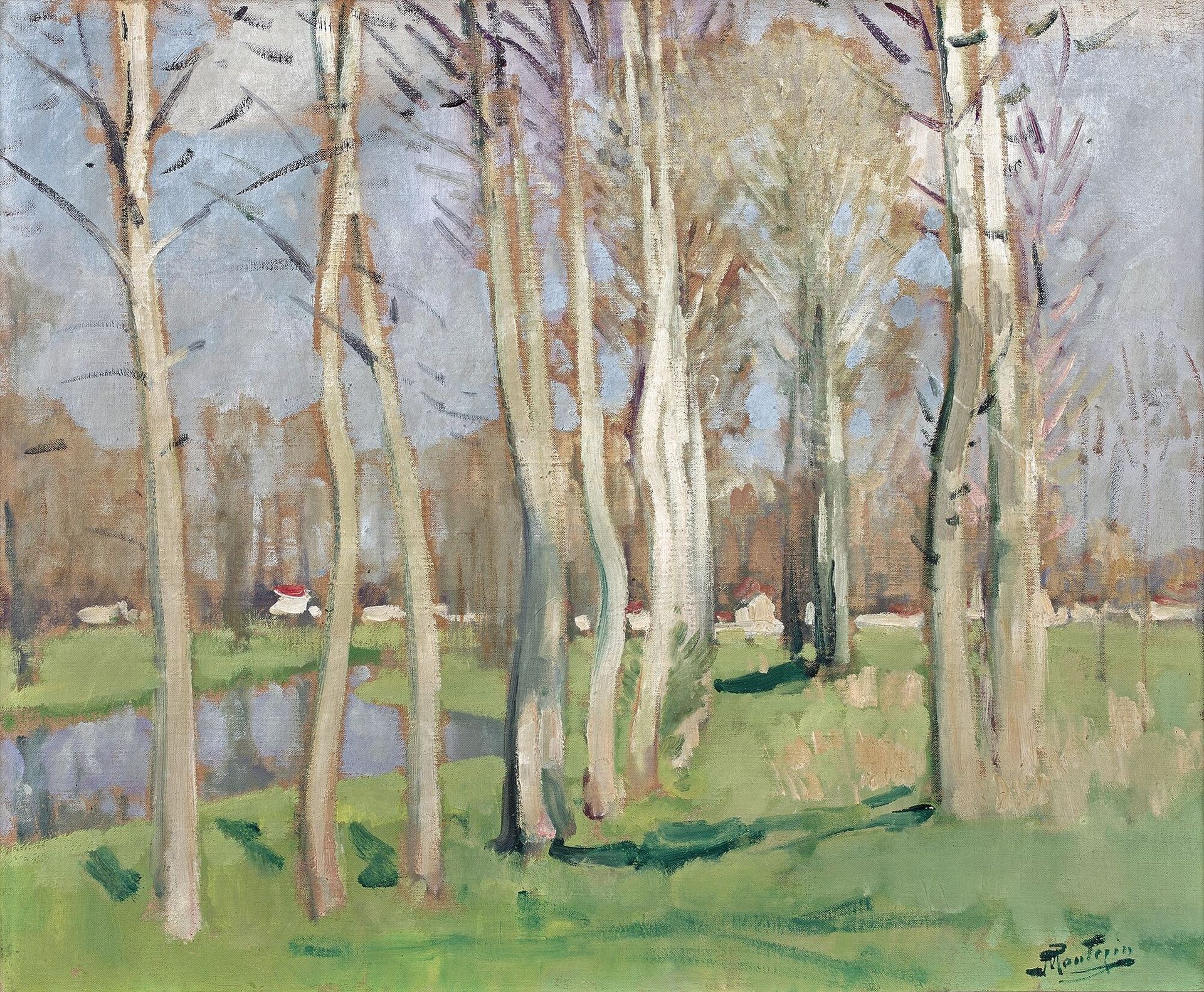 Null 皮埃尔-欧仁-蒙特赞(Pierre-Eugène MONTÉZIN) (1874-1946)

河边的杨树，约1925-1930年

布面油画，右下方&hellip;