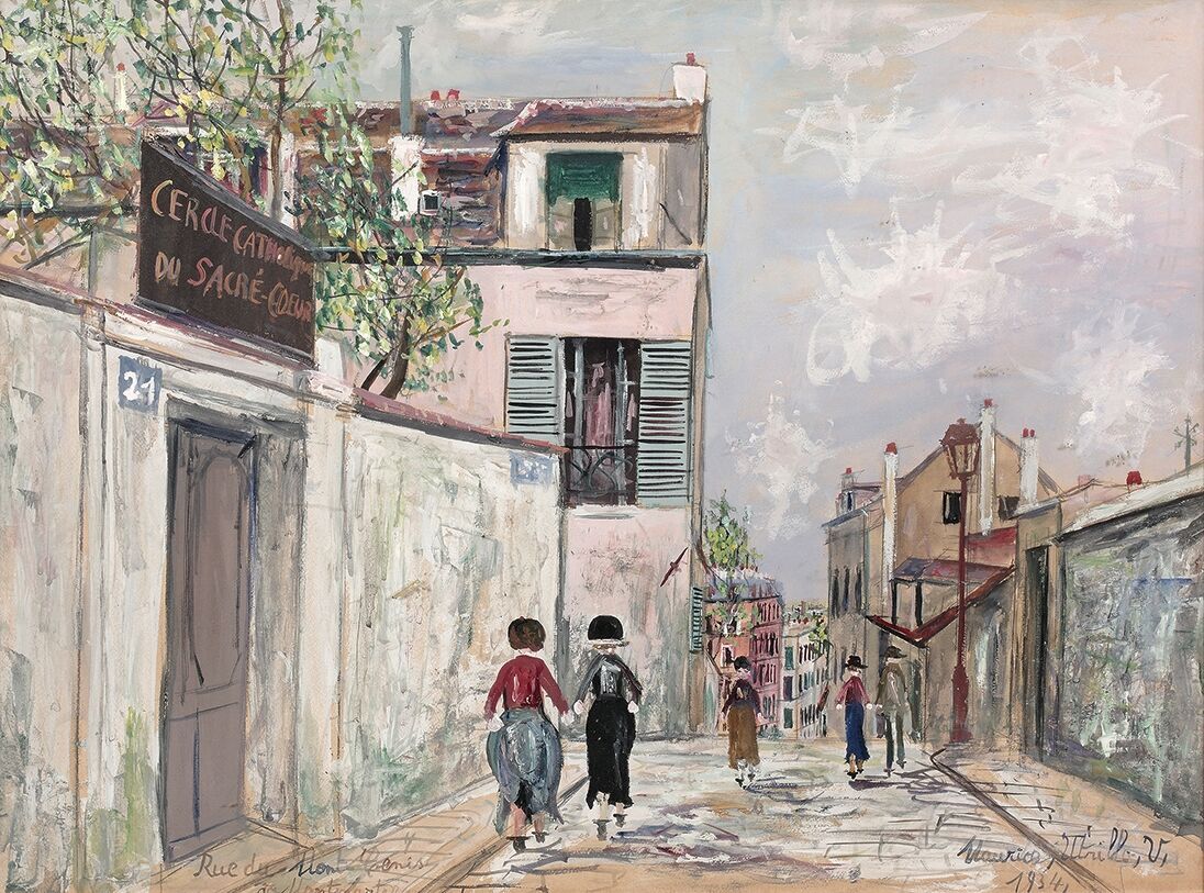 Null 莫里斯-乌蒂略(1883-1955)

蒙马特，Mont-Cenis街，1934年

水粉画，右下方有签名和日期，位于左下方。

46 x 61 厘米&hellip;
