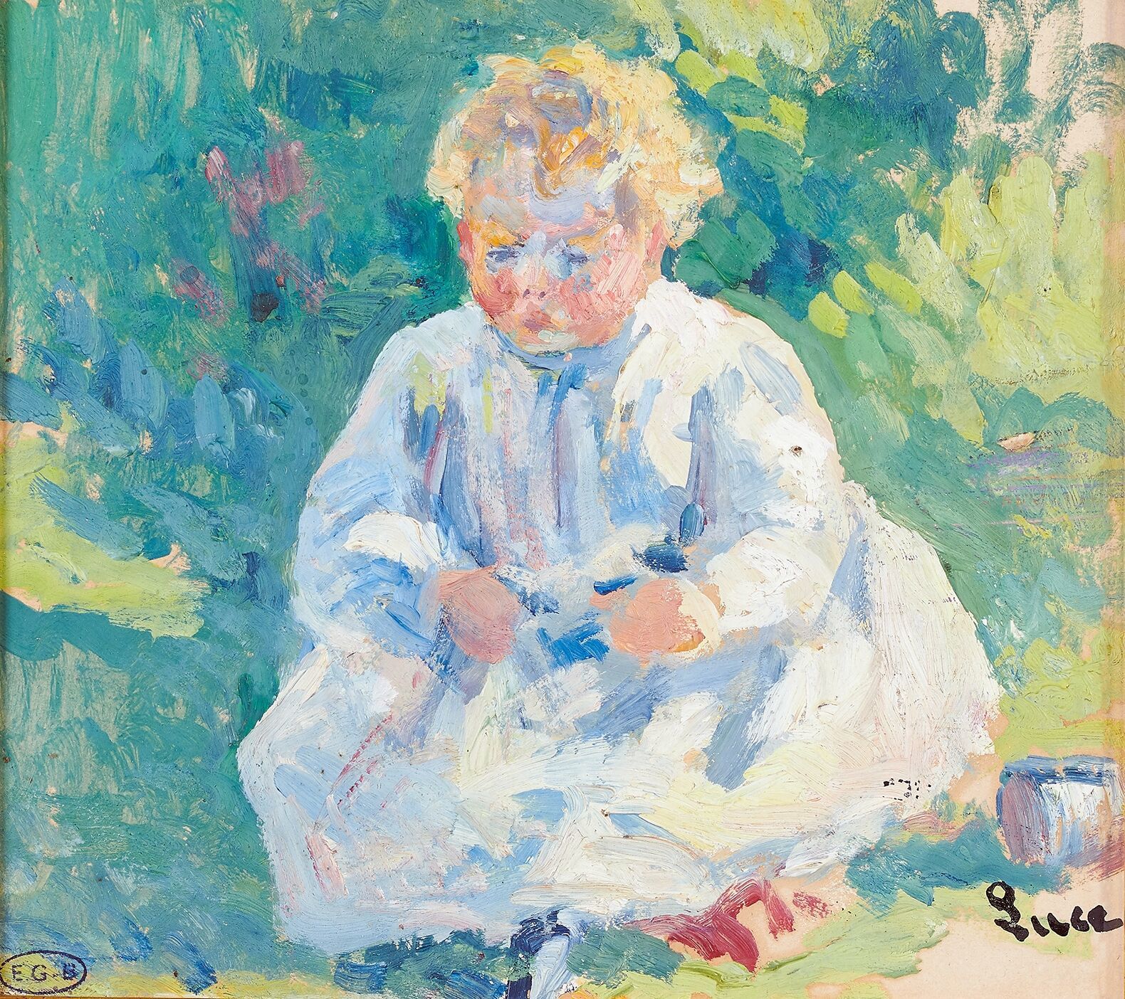 Null Maximilien LUCE (1858-1941) 

Bébé dans un jardin

Huile sur carton, porte &hellip;