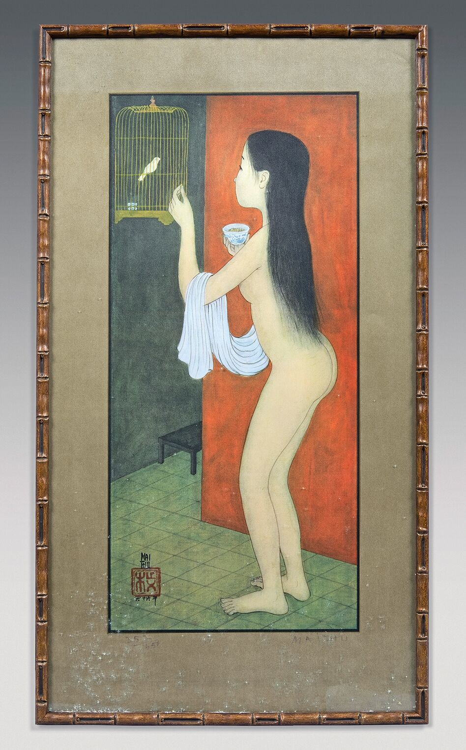 Null 仲秋梅，又名梅图（1906-1980）。

Petit nu à la cage ou La Cage dorée，印刷品，53.5 x 24.5厘米&hellip;