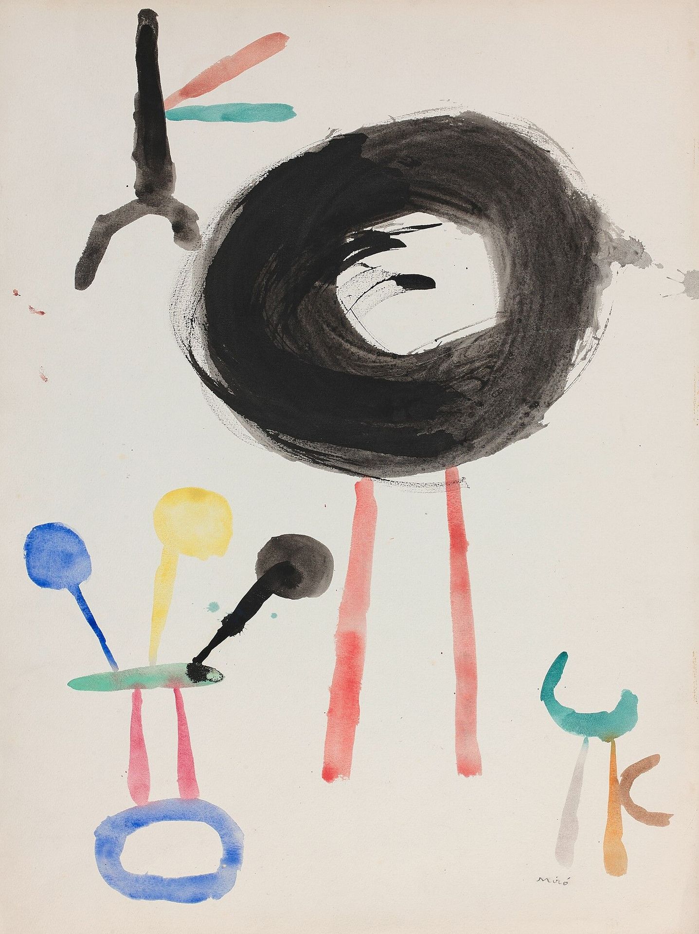 Null Joan MIRÓ (1893-1983)

- Ohne Titel, 1949 (Vorderseite)

Aquarell und Tinte&hellip;