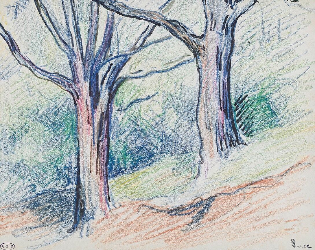 Null 马克西米利安-卢斯(1858-1941)

树木的研究

用彩色铅笔和墨水绘制，右下方有签名章，Edouard-Georges Bouin收藏章，左下&hellip;
