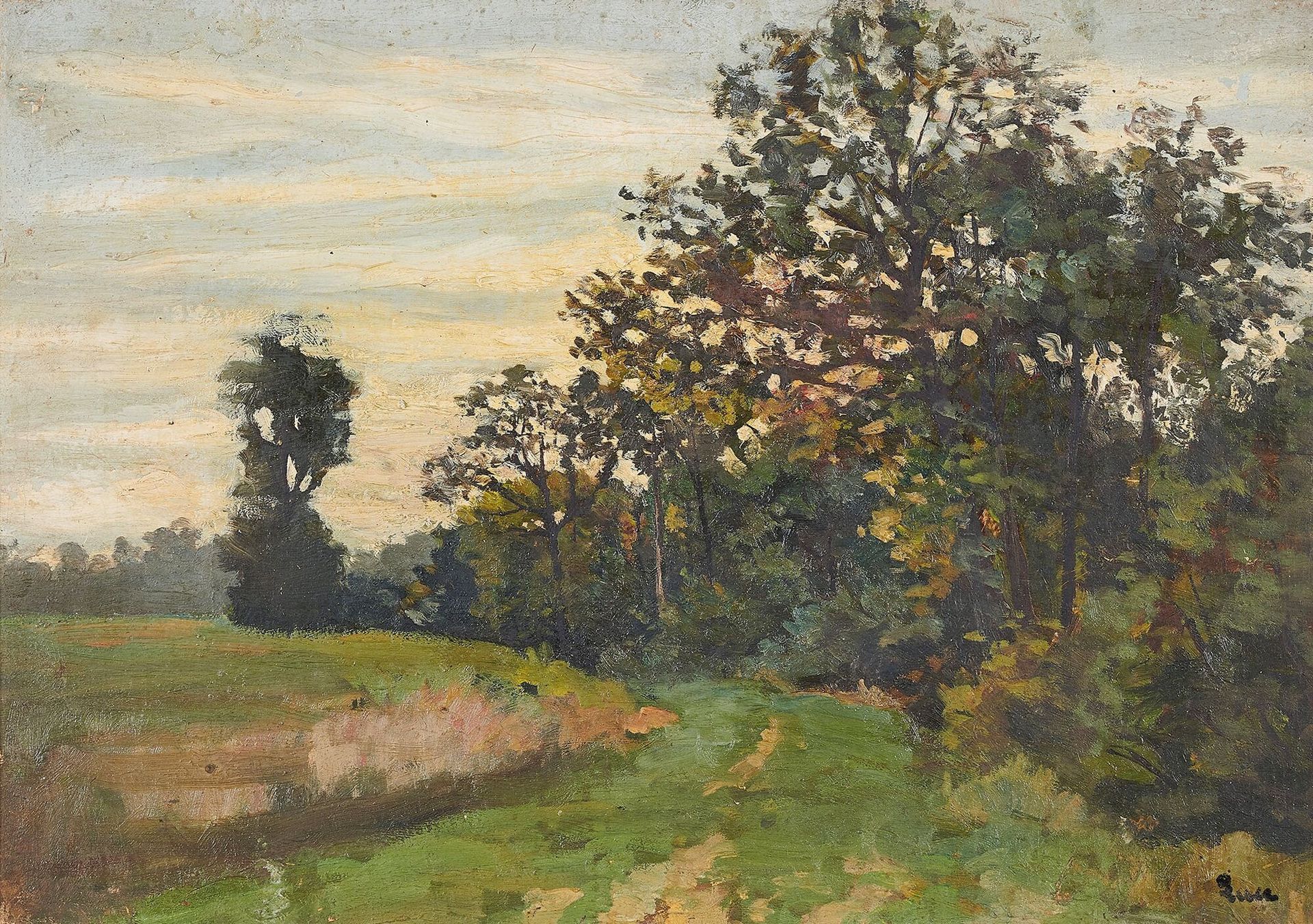 Null 马克西米利安-卢斯(1858-1941)

克拉玛特，风景，1878年

裱在画布上的纸上油画，右下方有签名章，画框背面有工作室的印章。

(修复)。&hellip;