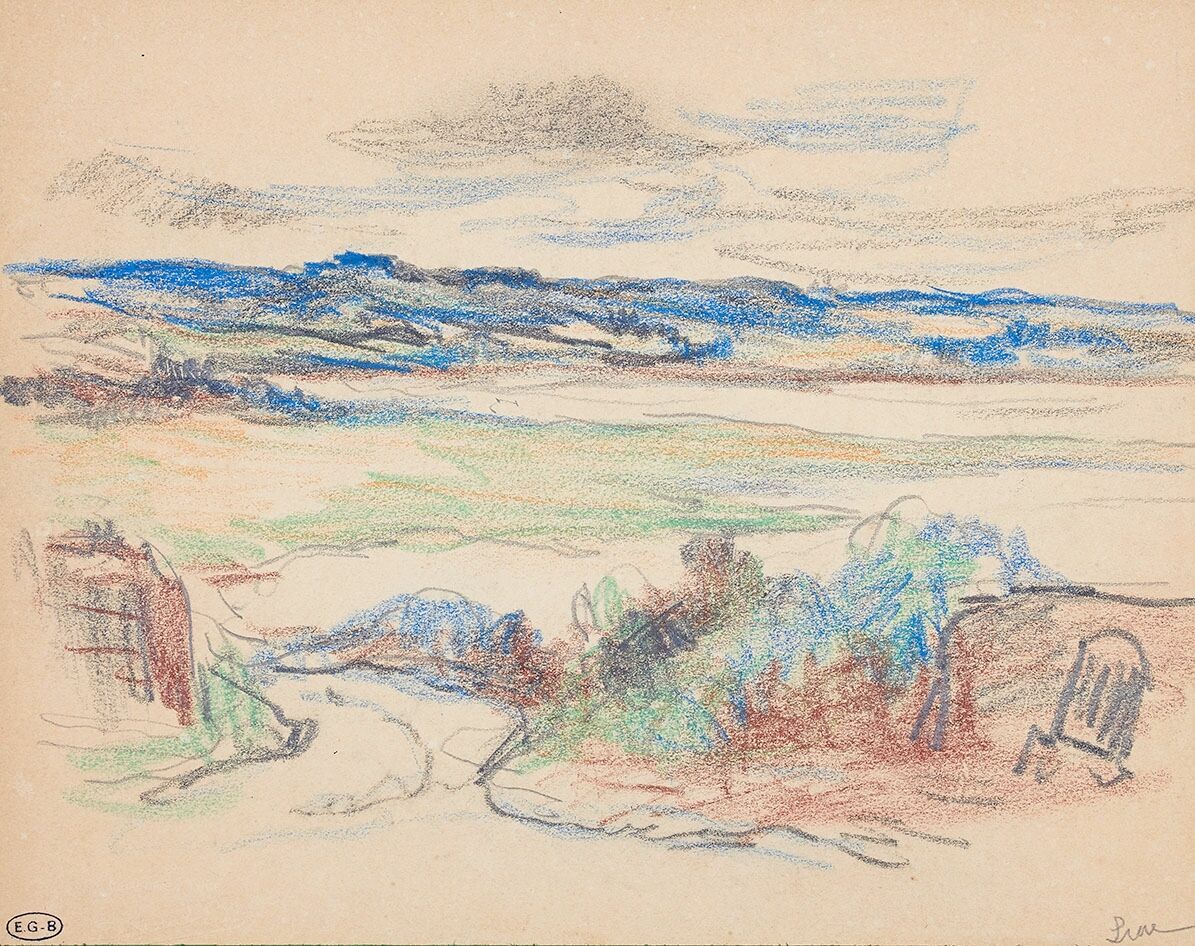 Null 马克西米利安-卢斯(1858-1941)

布列塔尼，特里厄河口

黑色铅笔和彩色铅笔画，右下角有签名，左下角有Edouard-Georges Bou&hellip;