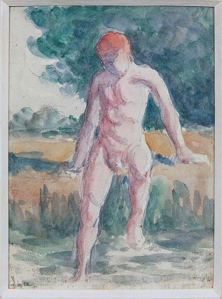 Null 马克西米利安-卢斯(1858-1941)

沐浴者

水彩画，左下方有签名。

14.5 x 10.5厘米