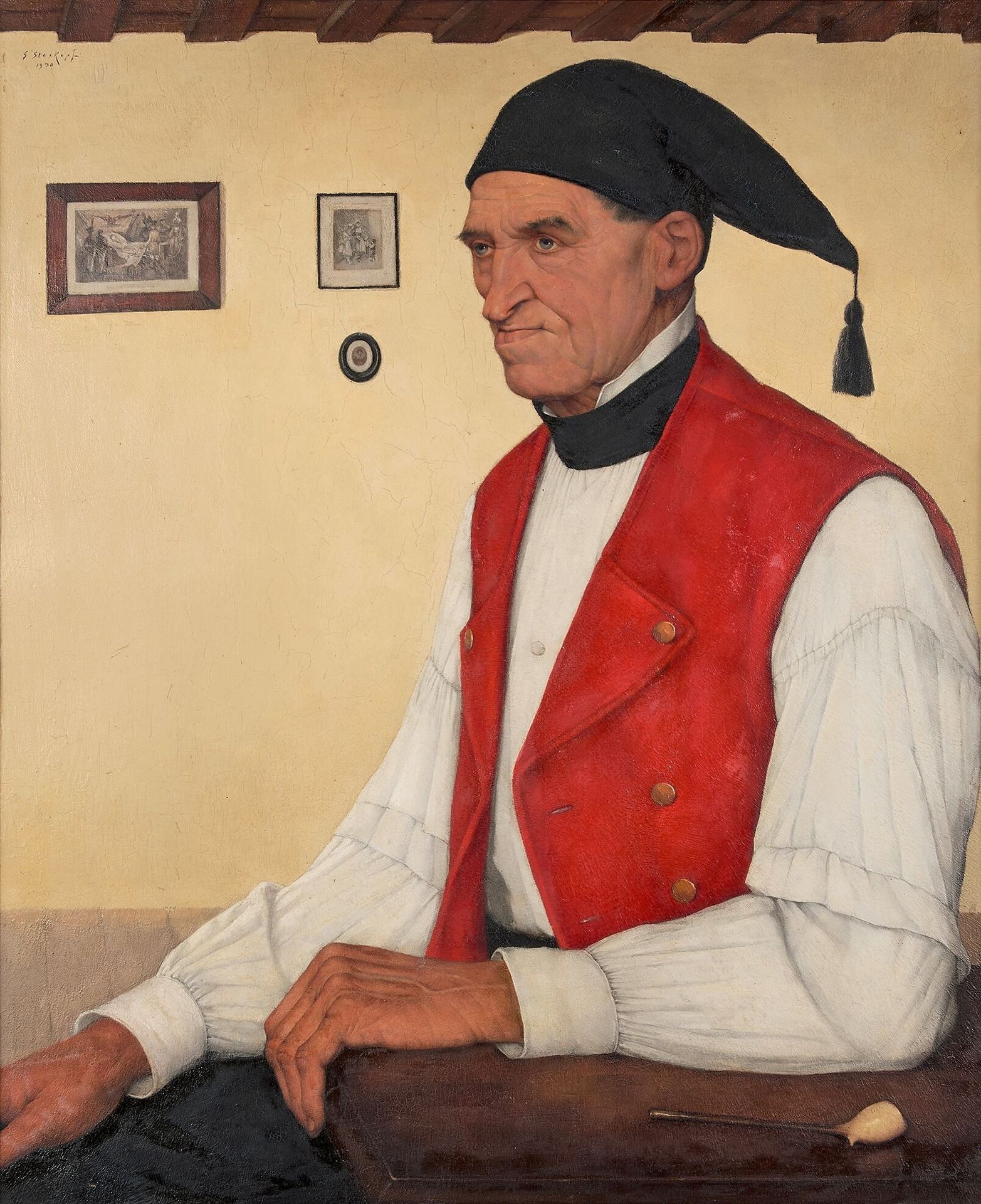 Null Gustave Jacques STOSKOPF (1869-1944)

Paysan alsacien, 1930

Huile sur papi&hellip;