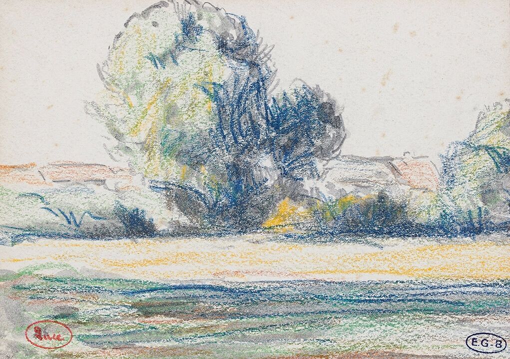 Null 马克西米利安-卢斯(1858-1941)

Bonnières附近的Rolleboise景观

彩色铅笔画，用水洗加高，左下方有工作室的印章，右下方有&hellip;