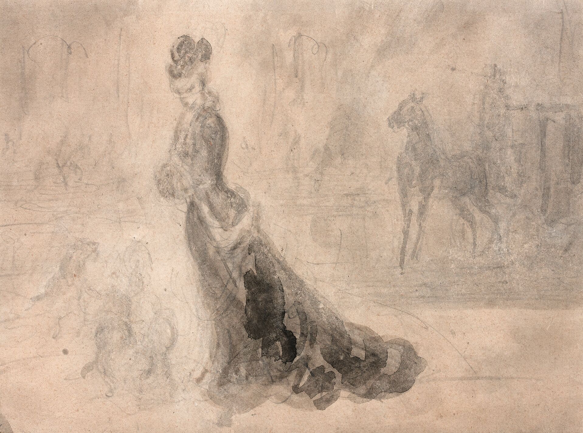 Null Constantin GUYS (1802-1892)

Elegant 

Ink wash.

(Insolate).

15 x 20 cm