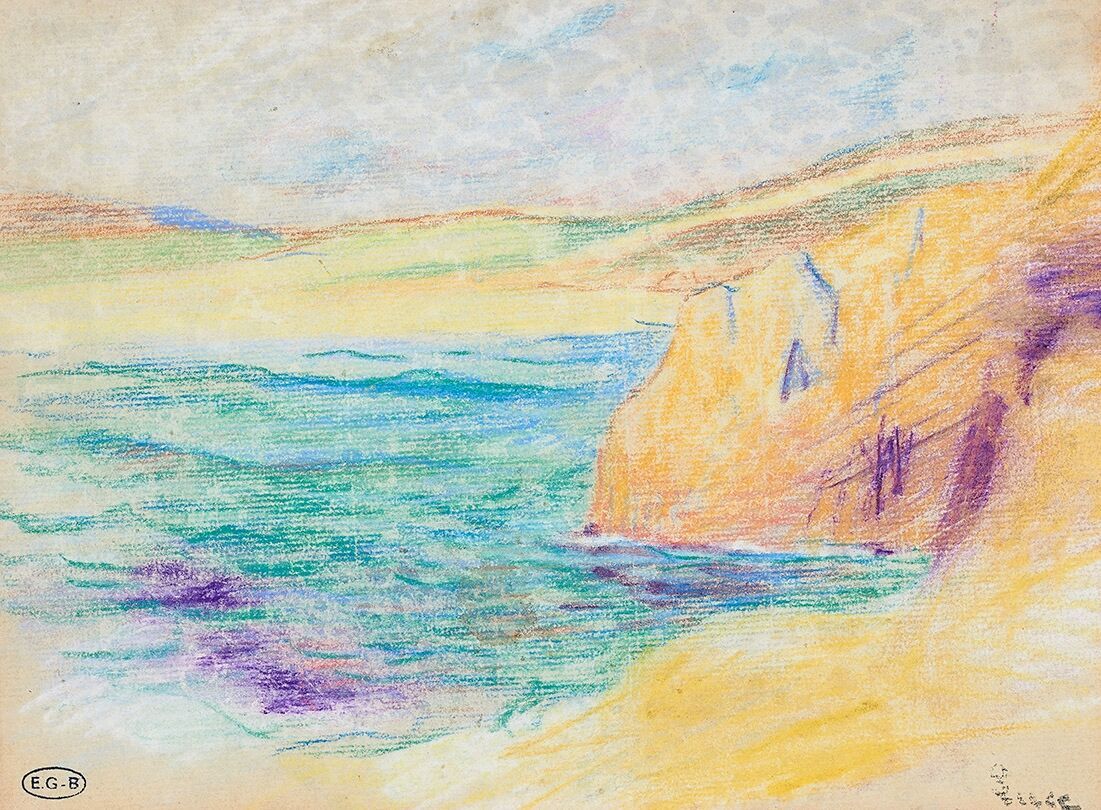 Null 马克西米利安-卢斯(1858-1941)

布列塔尼，特里厄斯河口，岩石

彩色铅笔画，右下方有签名章，左下方有Edouard-Georges Bou&hellip;