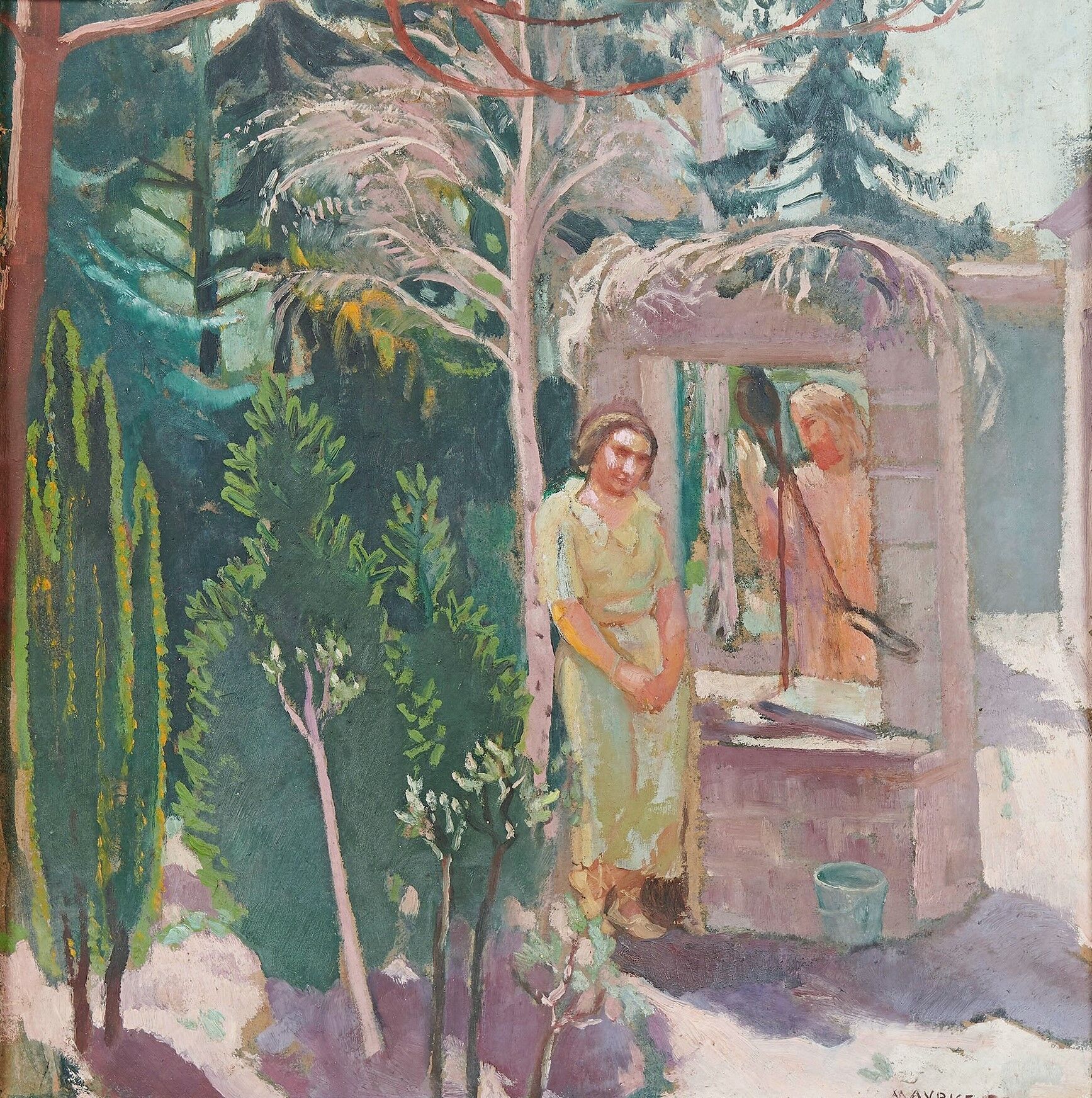 Null 莫里斯-丹尼斯 (1870-1943)

撒玛利亚女人》，1924年

板上油画，右下角有签名和日期 "24"。

40.5 x 39.5 厘米

出&hellip;