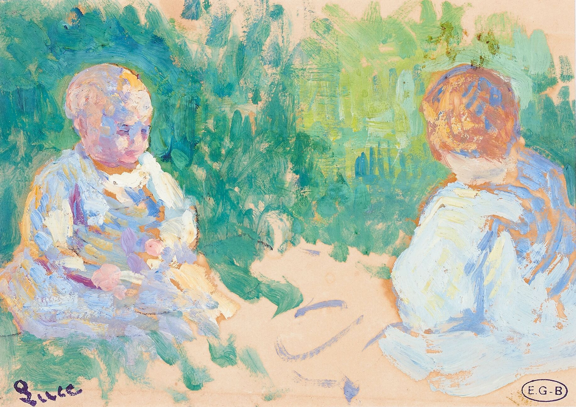 Null Maximilien LUCE (1858-1941) 

Babys, Studie von Kindern

Öl auf Papier, trä&hellip;