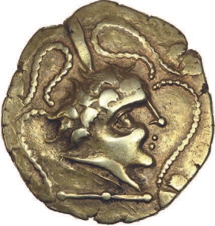 Null NAMNETES (Nantes region)
Gold statère. 7,40 g.
Human head on the right, sur&hellip;