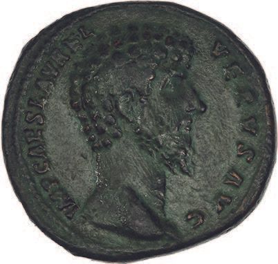 Null LUCIUS VERUS (161-169)
Sesterce. Rome (162).
Sa tête nue à droite.
R/ Luciu&hellip;