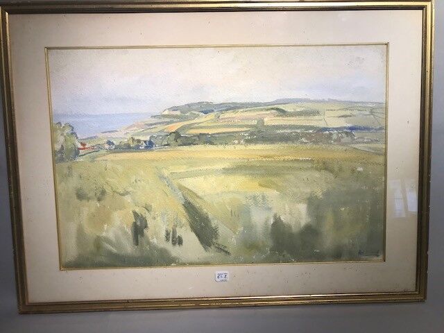 Null 保罗-弗雷德里克-安托万-查韦尔（1877-1961）。

"埃特雷塔附近的景观"。

水彩画，在右下角盖有签名。36 x 55 厘米