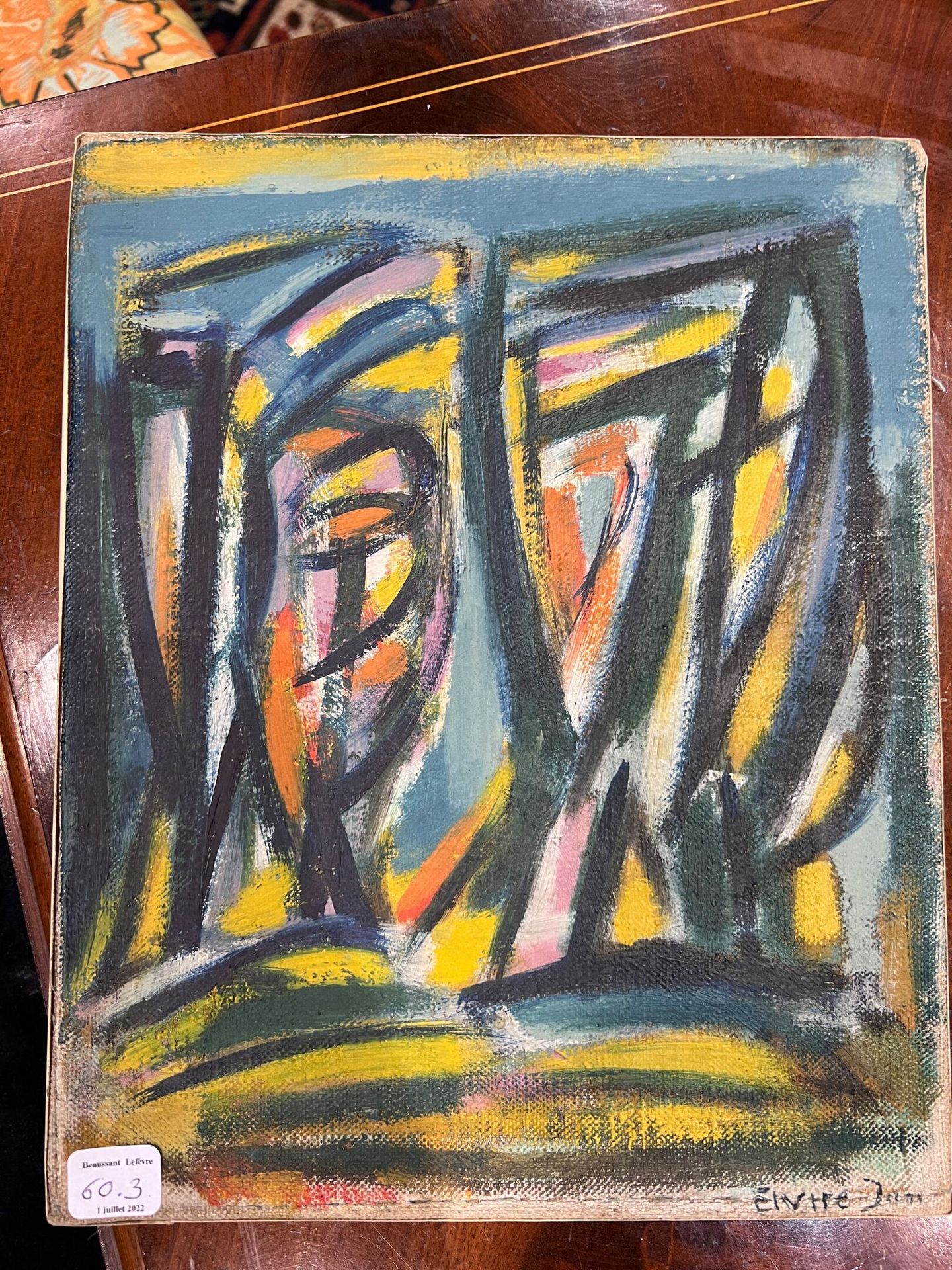 Null Elvire JAN.

"Abstract face".

Oil on canvas 28 x 22 cm.